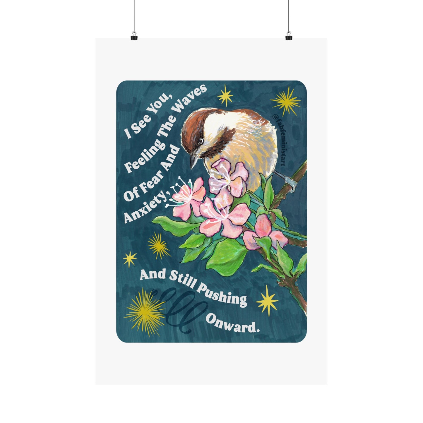 I See You Feeling The Waves Of Fear And Anxiety And Still Pushing Onward: Mental Health Art Print