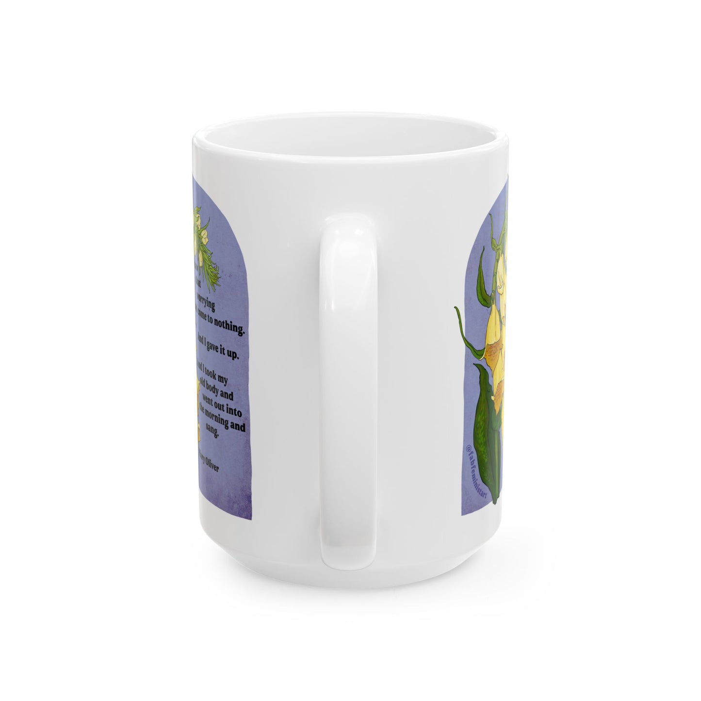 I Saw That Worrying Had Come To Nothing, Mary Oliver: Feminist Mug
