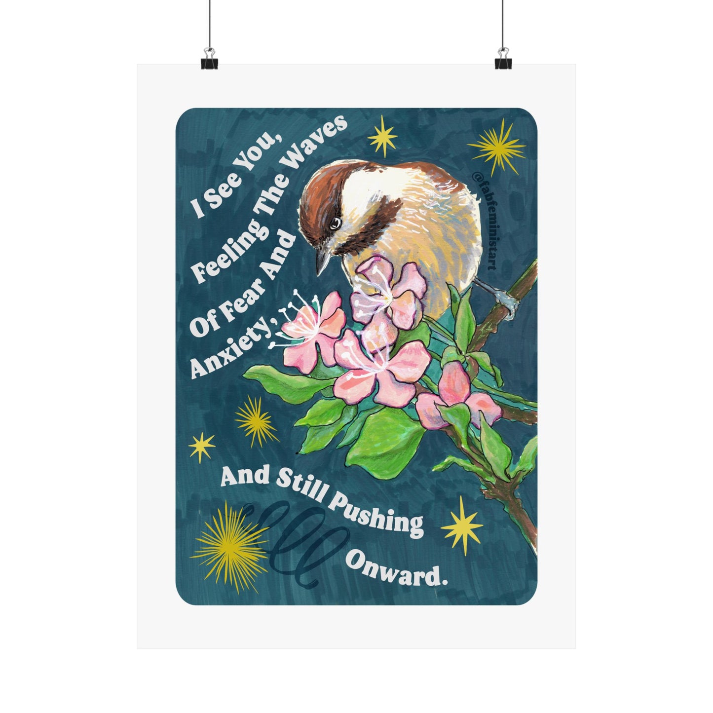 I See You Feeling The Waves Of Fear And Anxiety And Still Pushing Onward: Mental Health Art Print