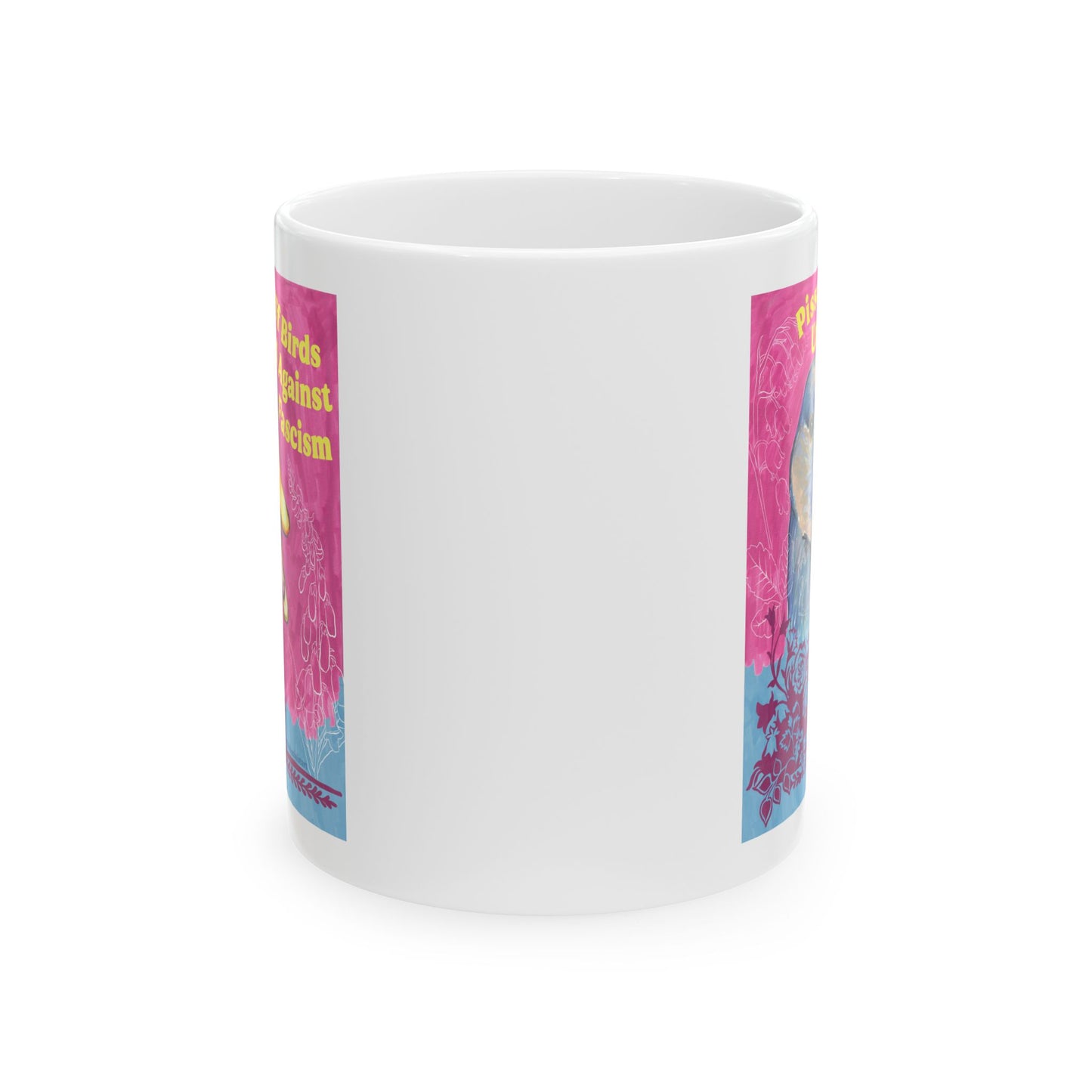 Pissed Off Birds United Against Fascism: Feminist Mug