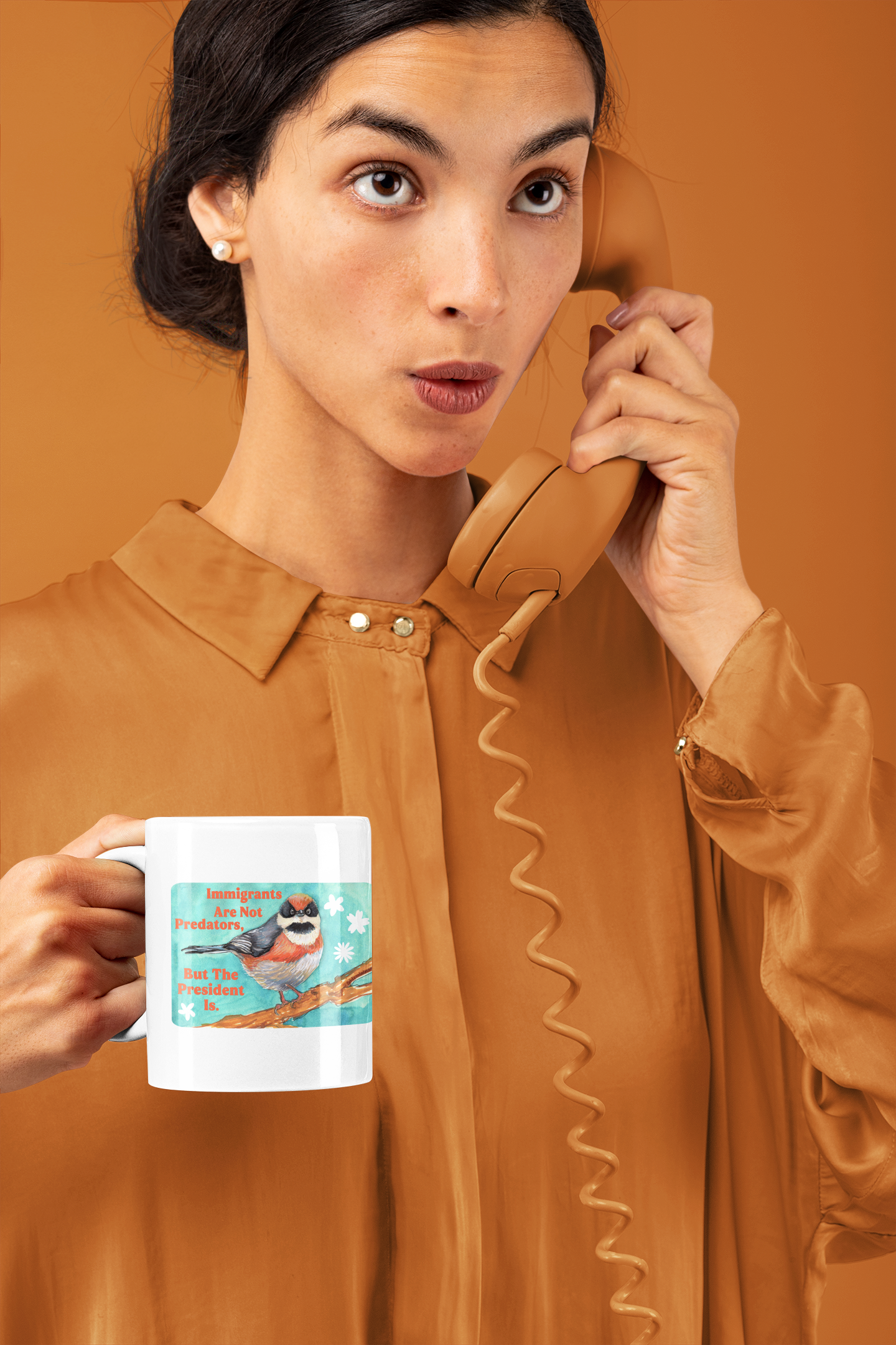 Immigrants are not predators, but the president is: Feminist Mug