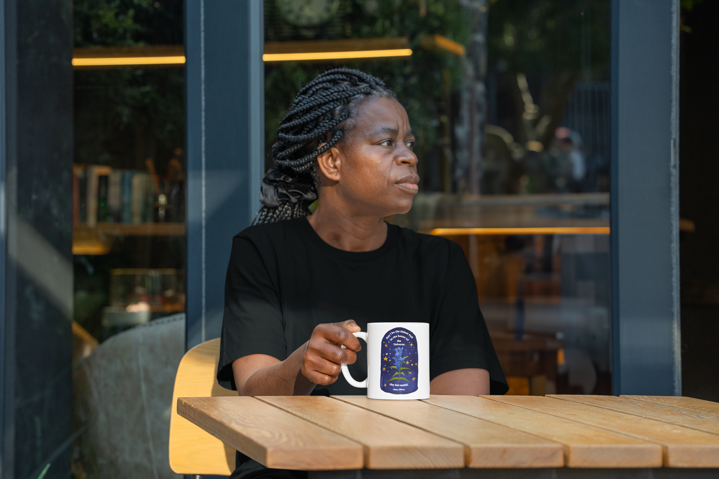 May I be the tiniest nail in the house of the Universe, tiny but useful, Mary Oliver: Literature Coffee Mug