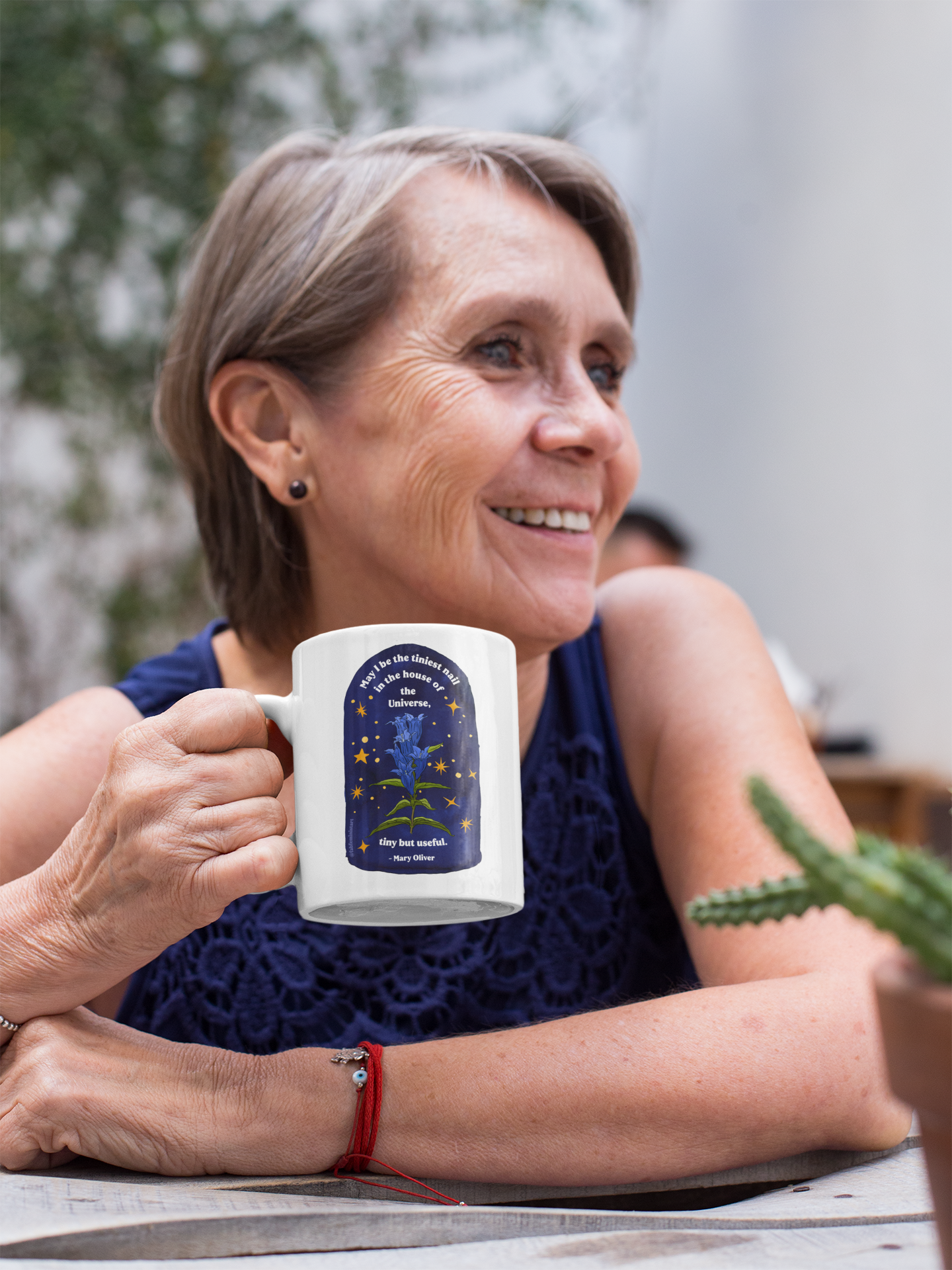 May I be the tiniest nail in the house of the Universe, tiny but useful, Mary Oliver: Literature Coffee Mug