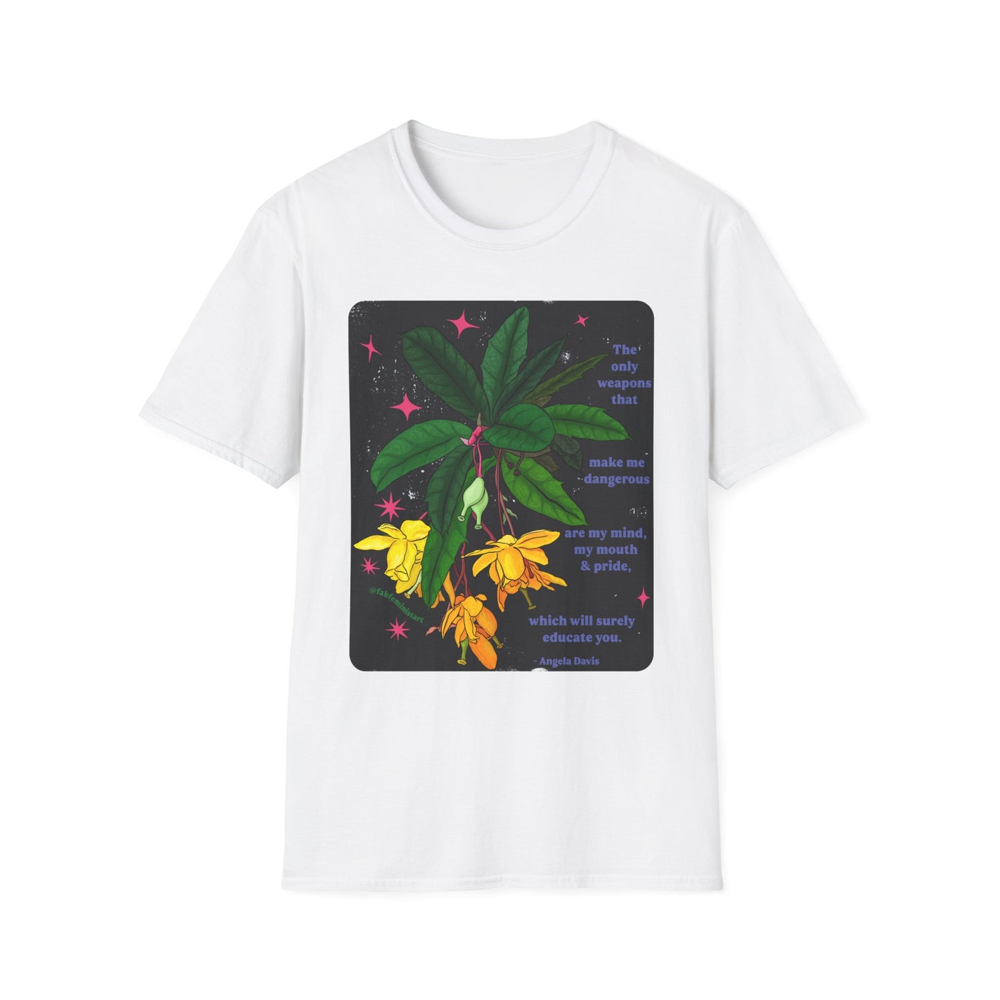 The only weapons that make me dangerous are my mind, my mouth and pride, Angela Davis: Feminist Shirt