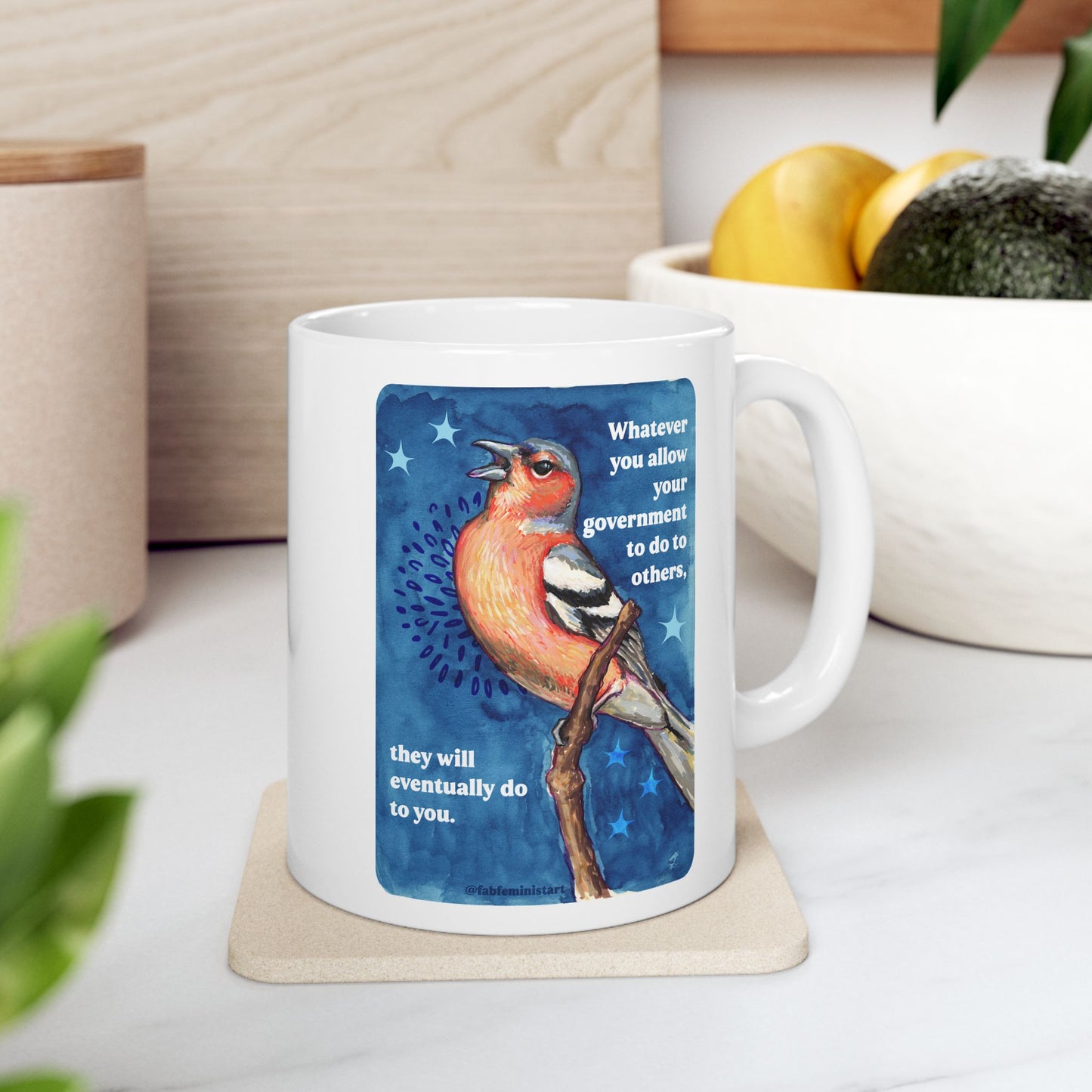 Whatever you allow your government to do to others, they will eventually do to you: Feminist Mug