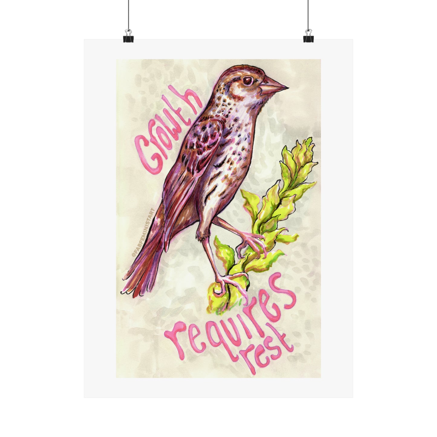 Growth Requires Rest: Mental Health Art Print