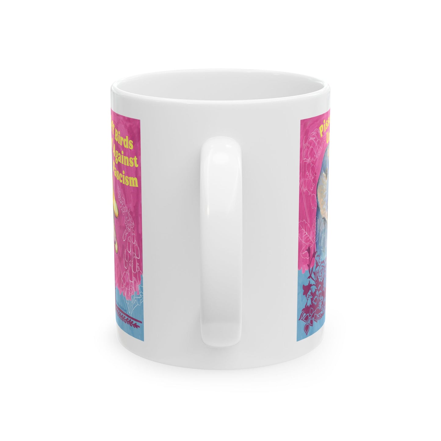 Pissed Off Birds United Against Fascism: Feminist Mug