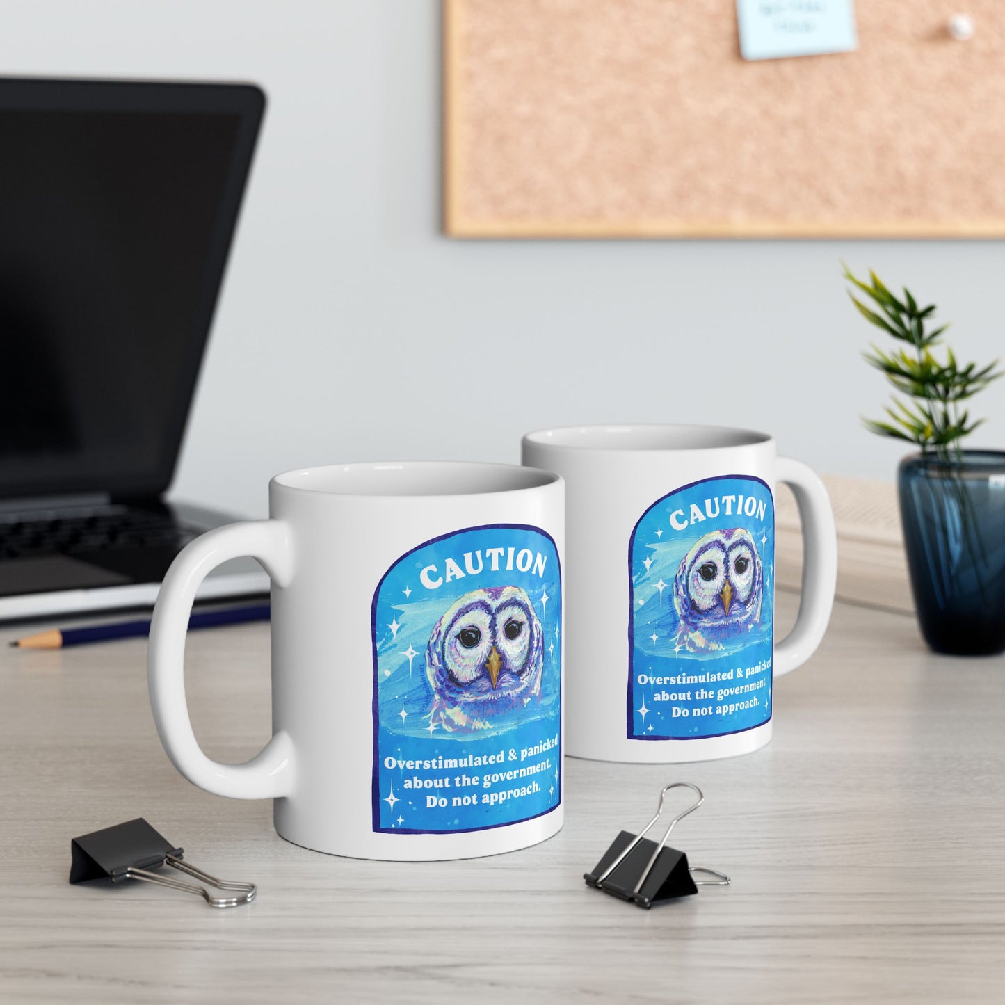 CAUTION Overstimulated and panicked about the government. Do not approach: Feminist Mug