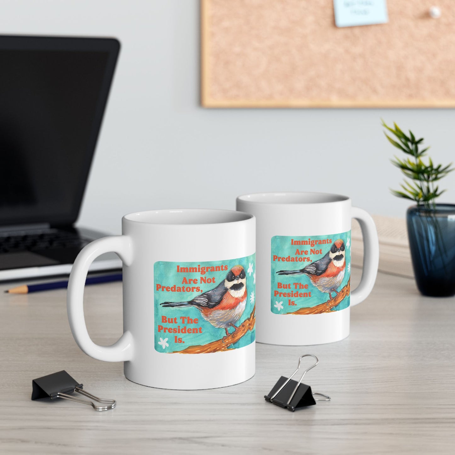 Immigrants are not predators, but the president is: Feminist Mug