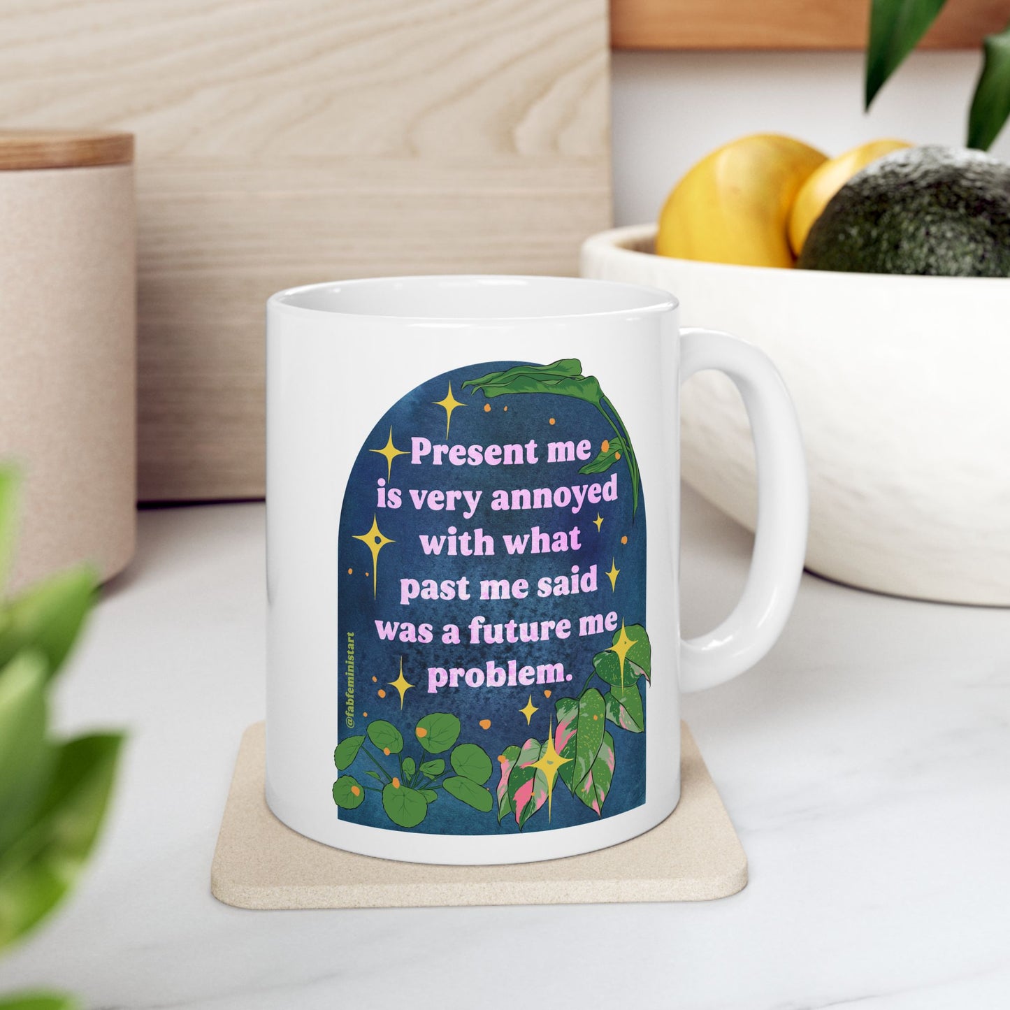 present me is very annoyed with what past me said was a future me problem: mental health mug