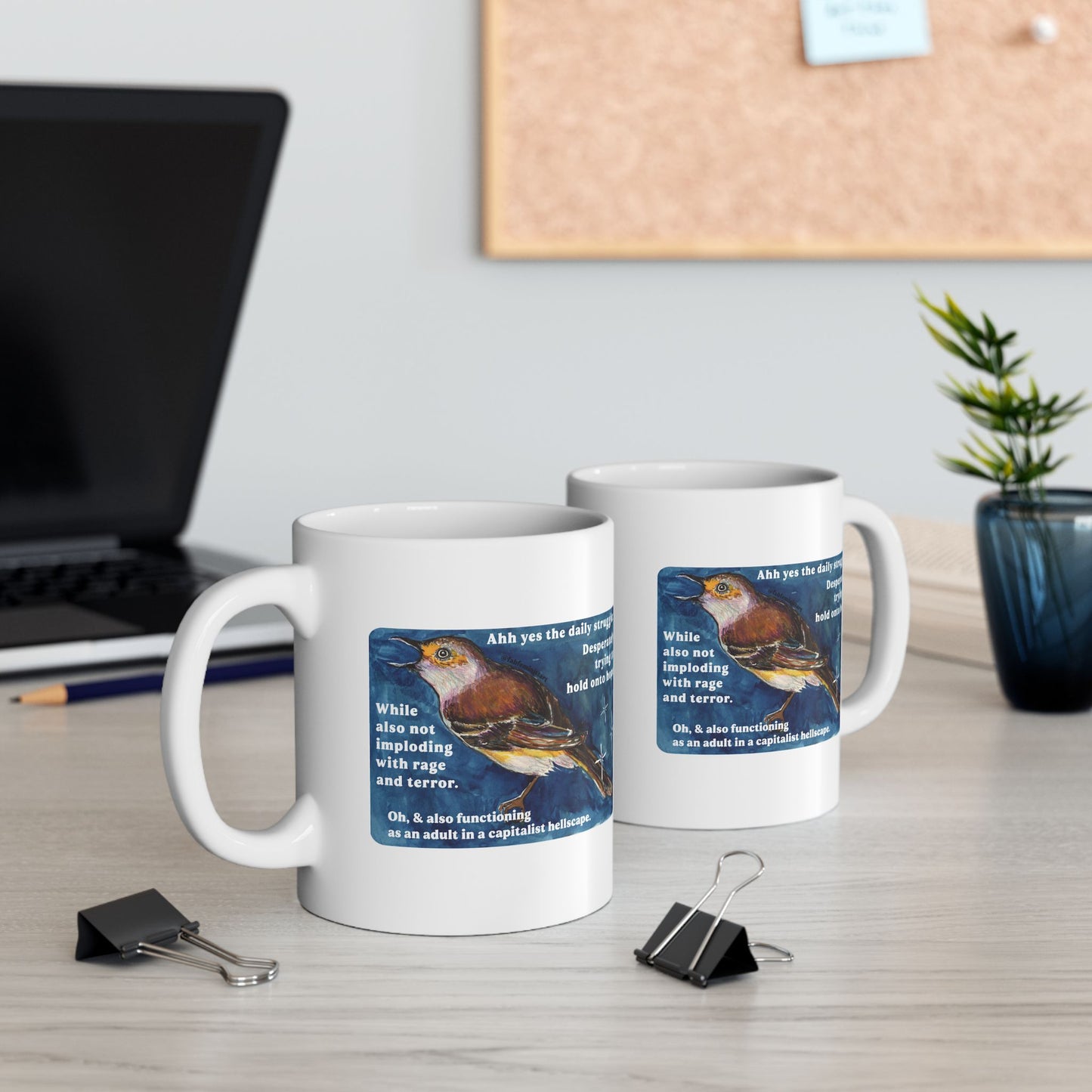 Ahh yes the daily struggle: Mental Health Mug