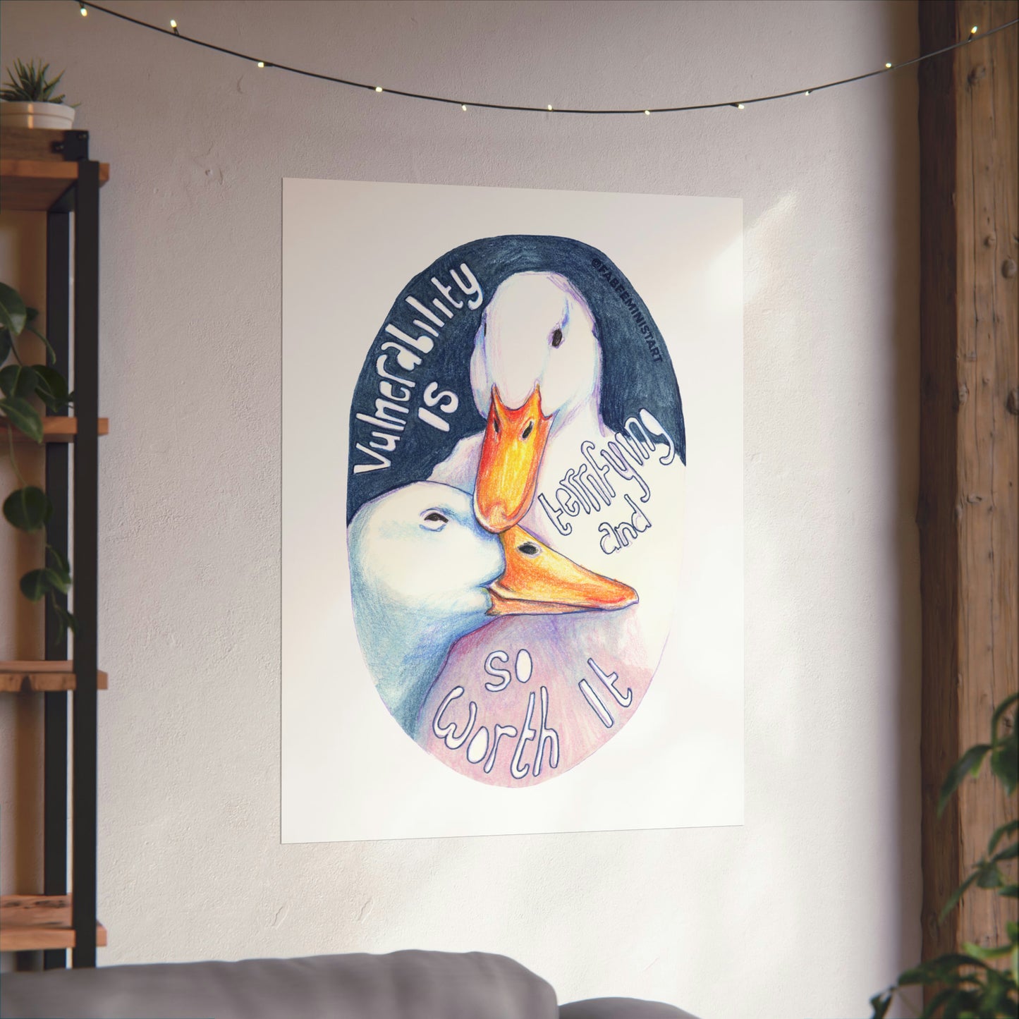 Vulnerability Is Terrifying And So Worth It: Mental Health Art Print
