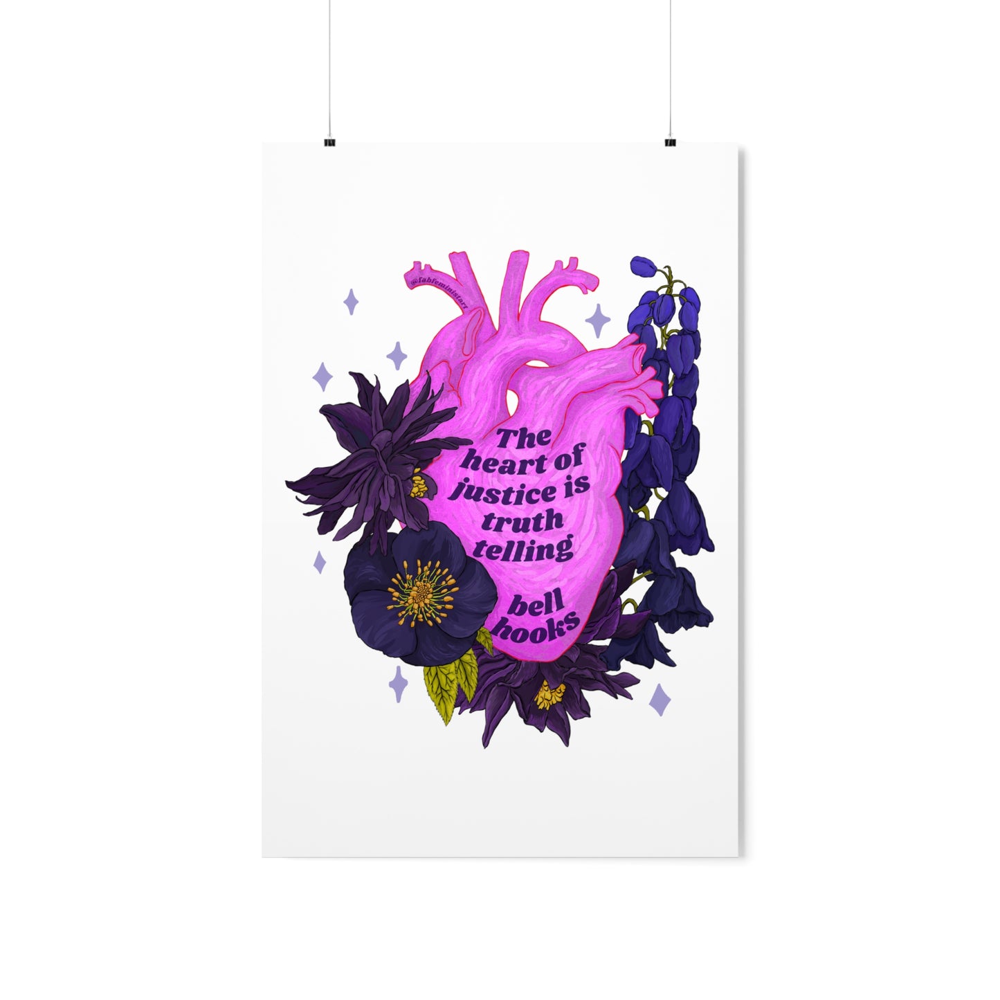 The Heart Of Justice Is Truth Telling, bell hooks: Feminist Art Print