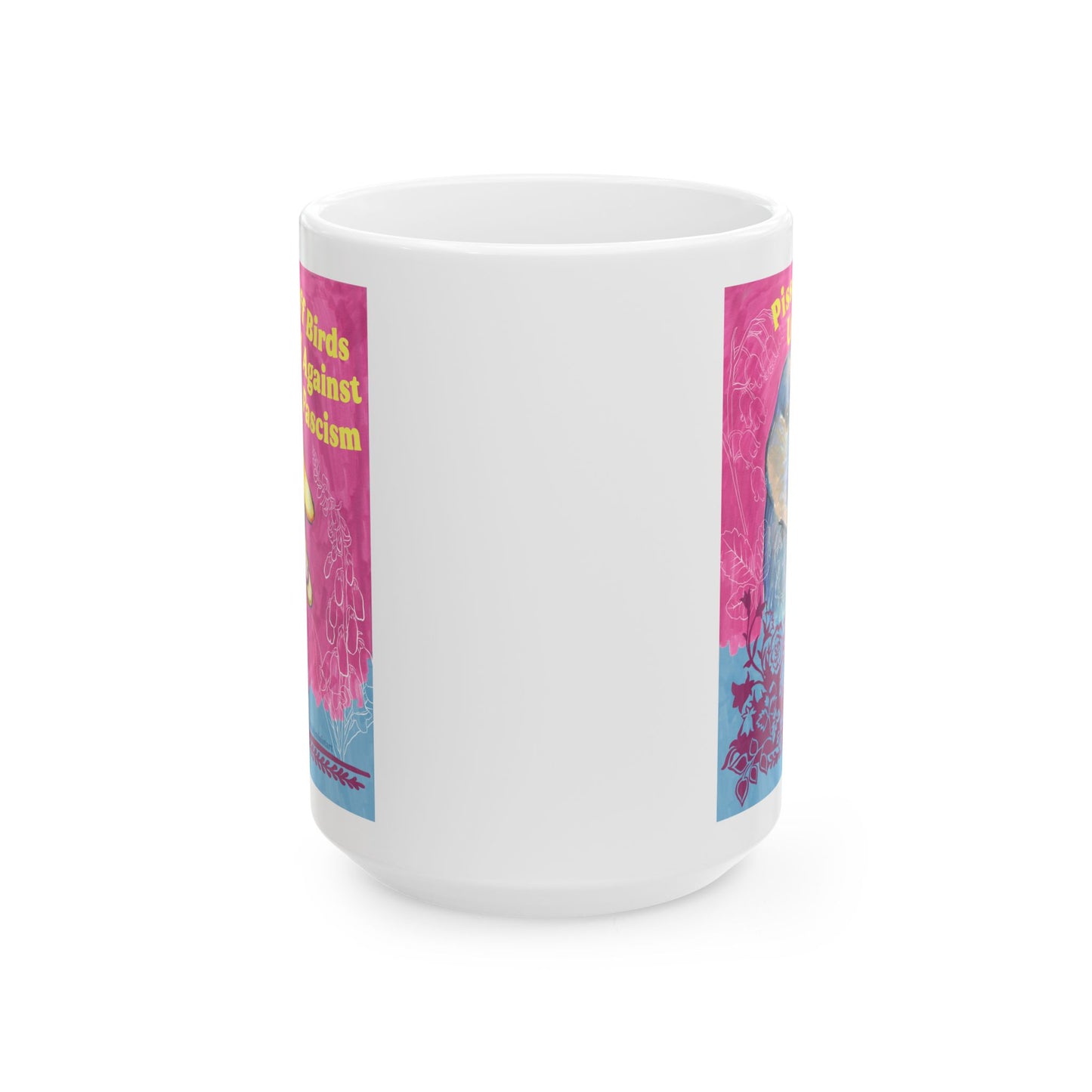 Pissed Off Birds United Against Fascism: Feminist Mug