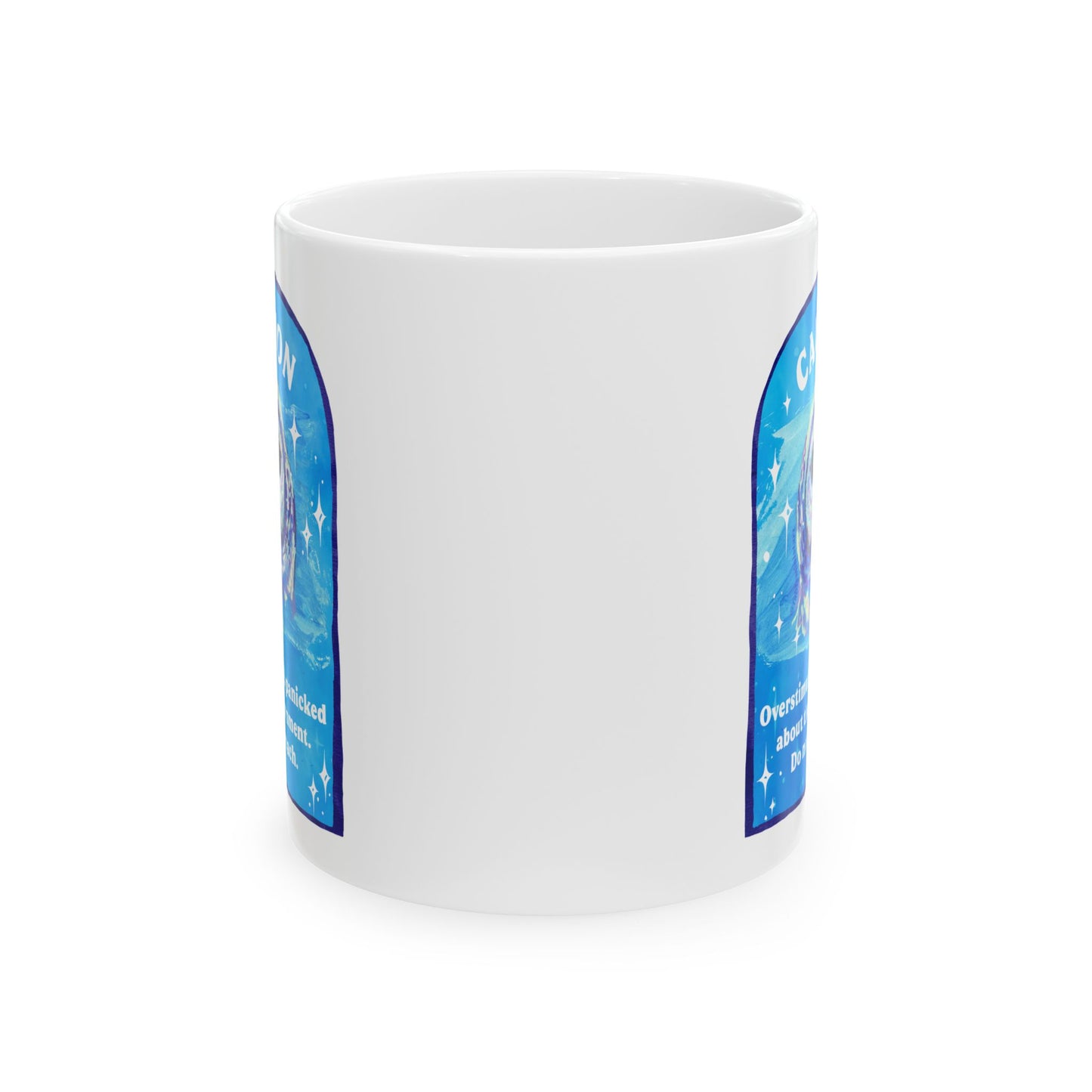 CAUTION Overstimulated and panicked about the government. Do not approach: Feminist Mug