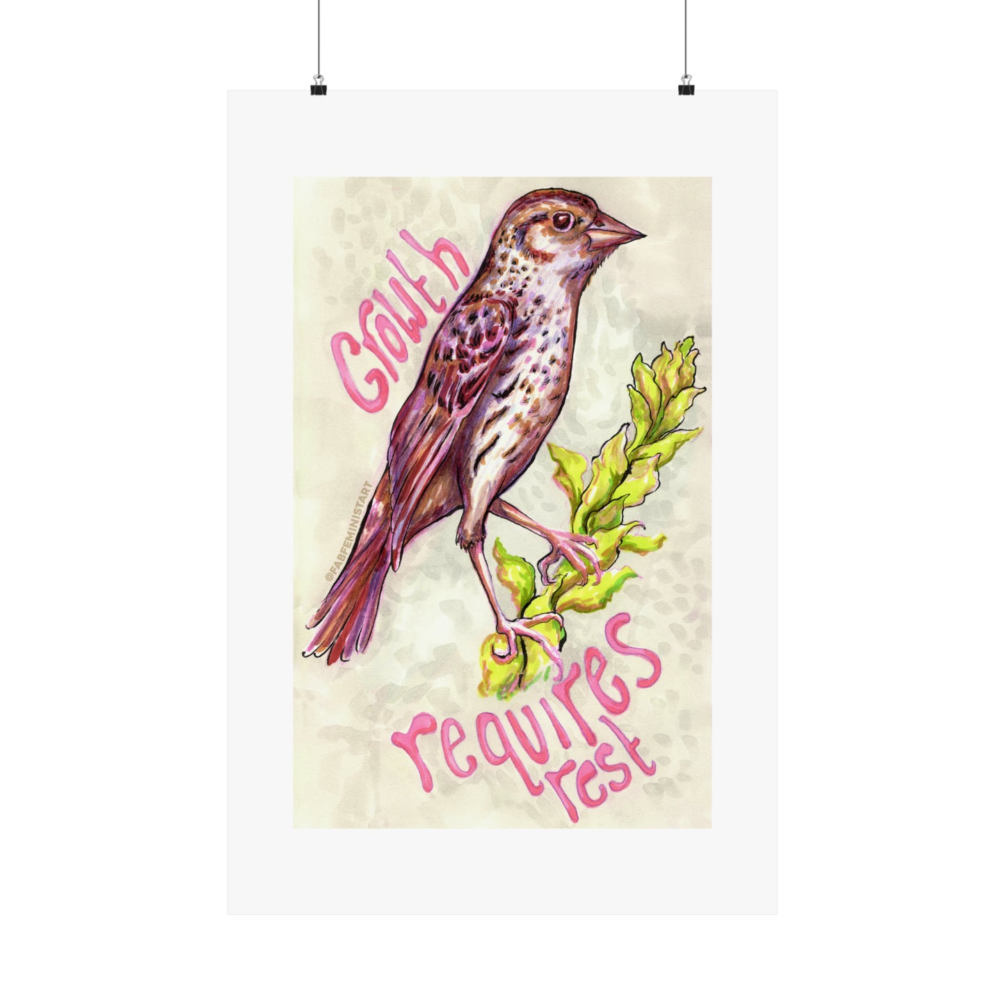 Growth Requires Rest: Mental Health Art Print