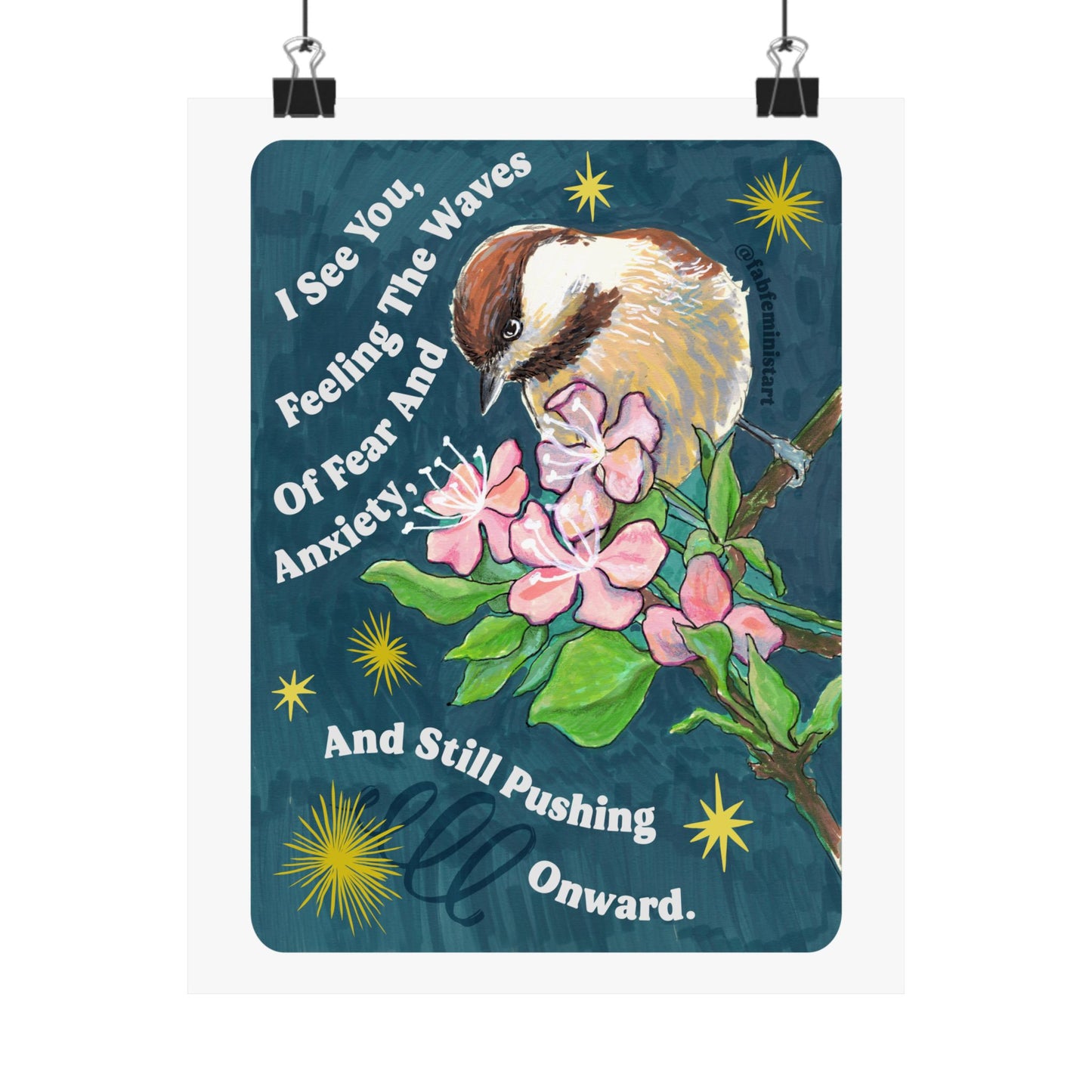 I See You Feeling The Waves Of Fear And Anxiety And Still Pushing Onward: Mental Health Art Print