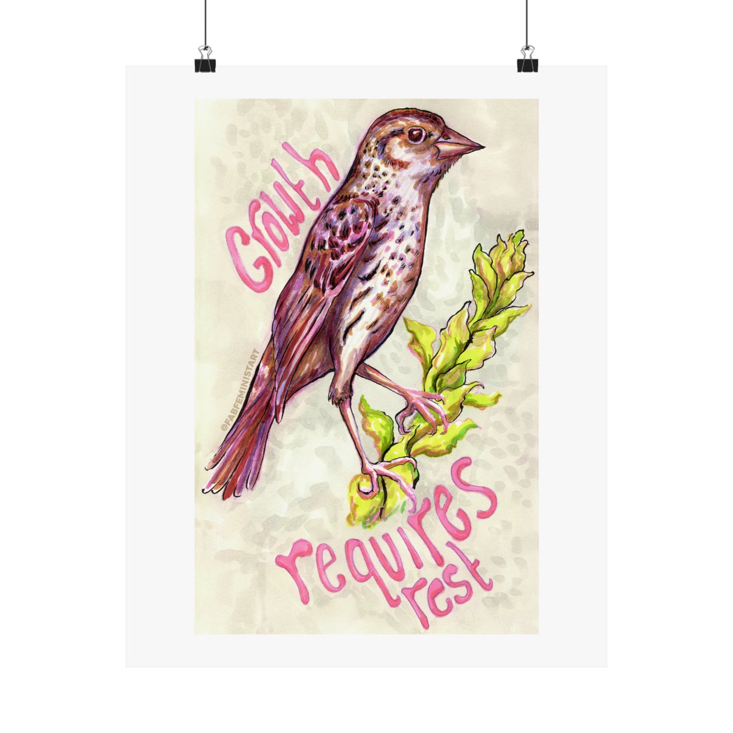 Growth Requires Rest: Mental Health Art Print