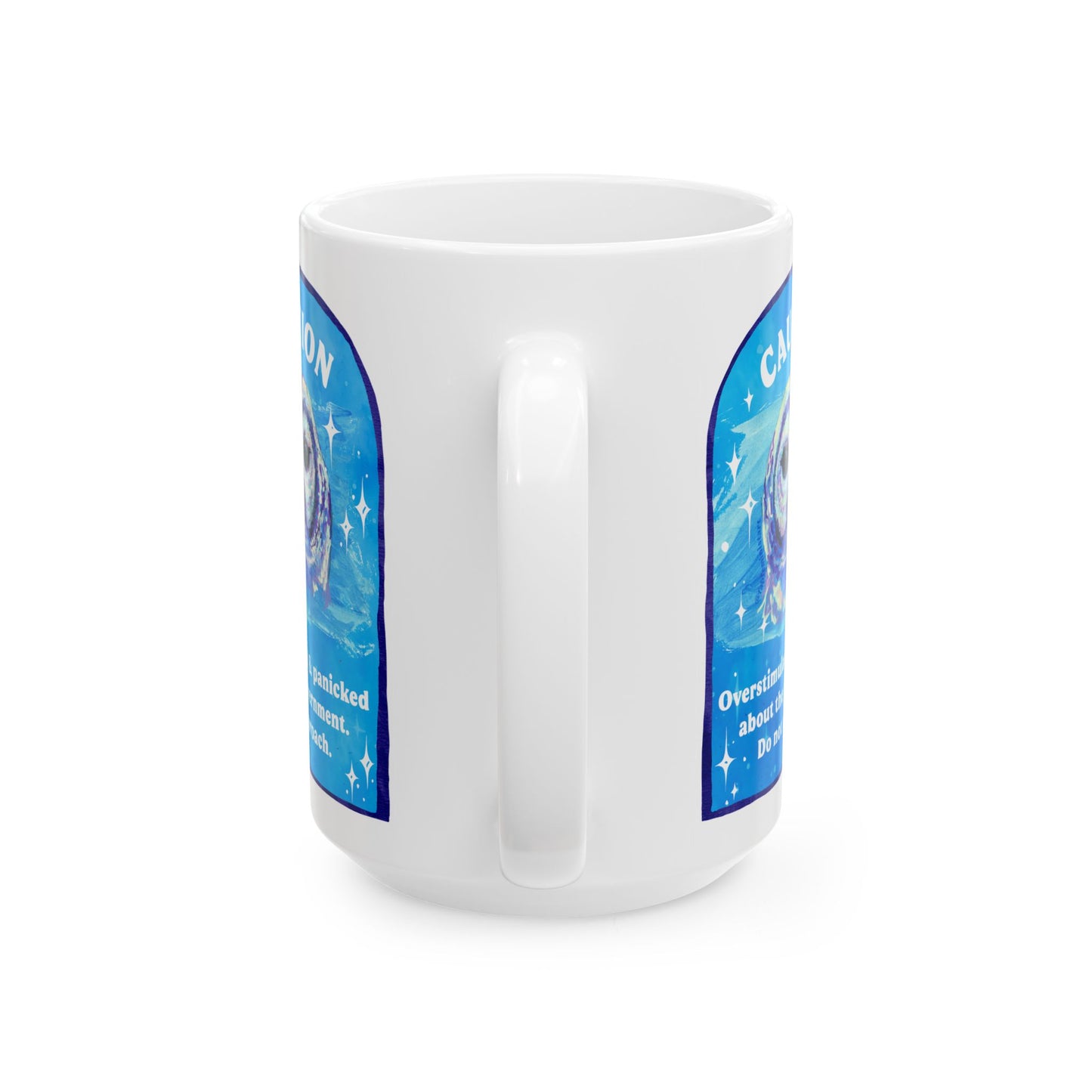 CAUTION Overstimulated and panicked about the government. Do not approach: Feminist Mug