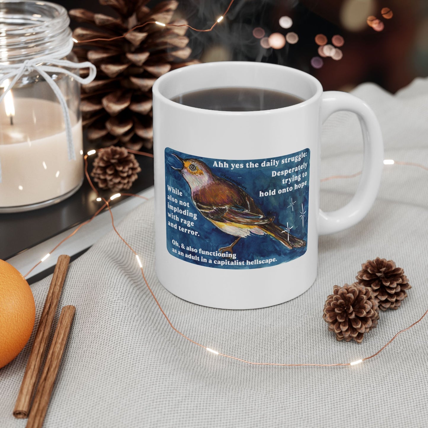 Ahh yes the daily struggle: Mental Health Mug