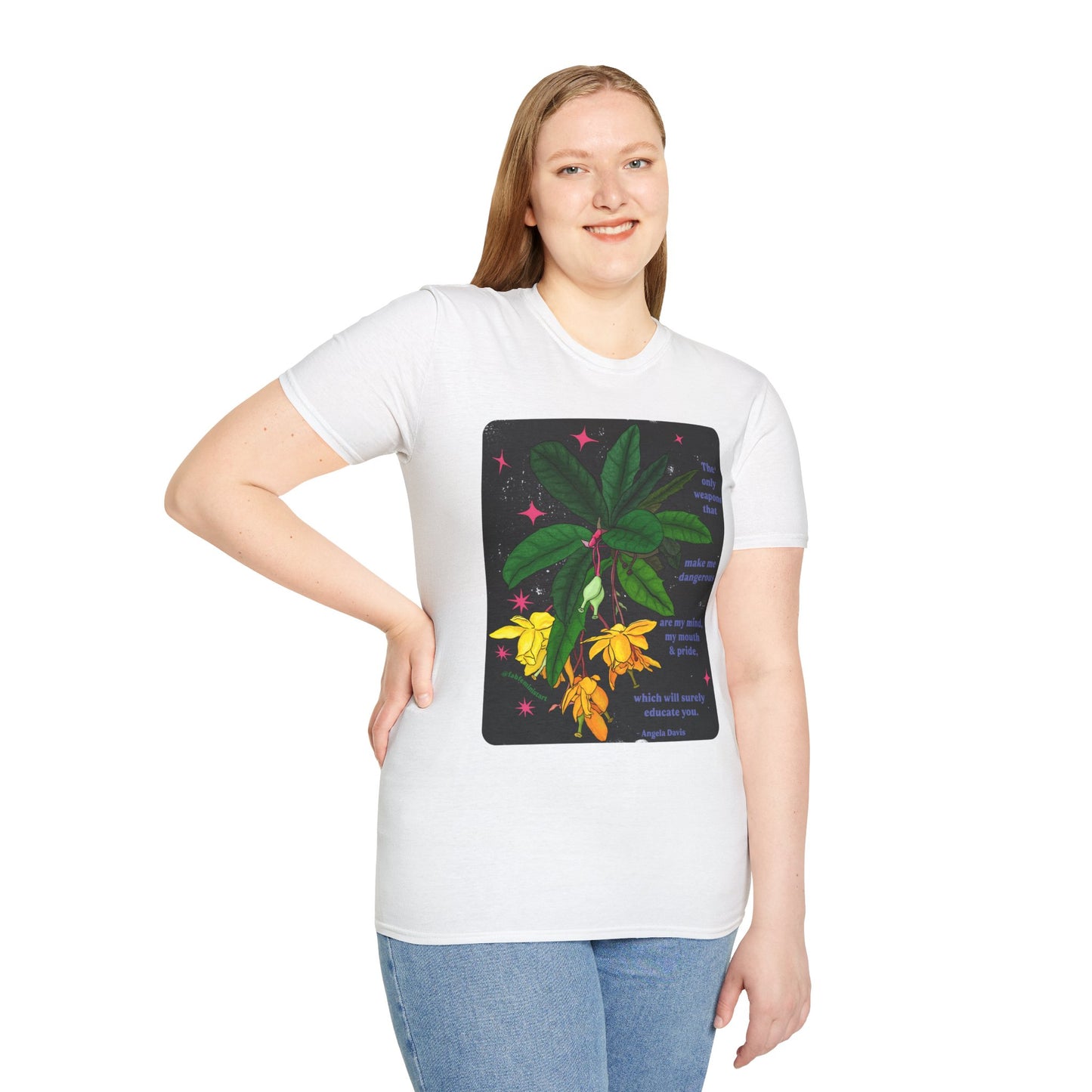 The only weapons that make me dangerous are my mind, my mouth and pride, Angela Davis: Feminist Shirt