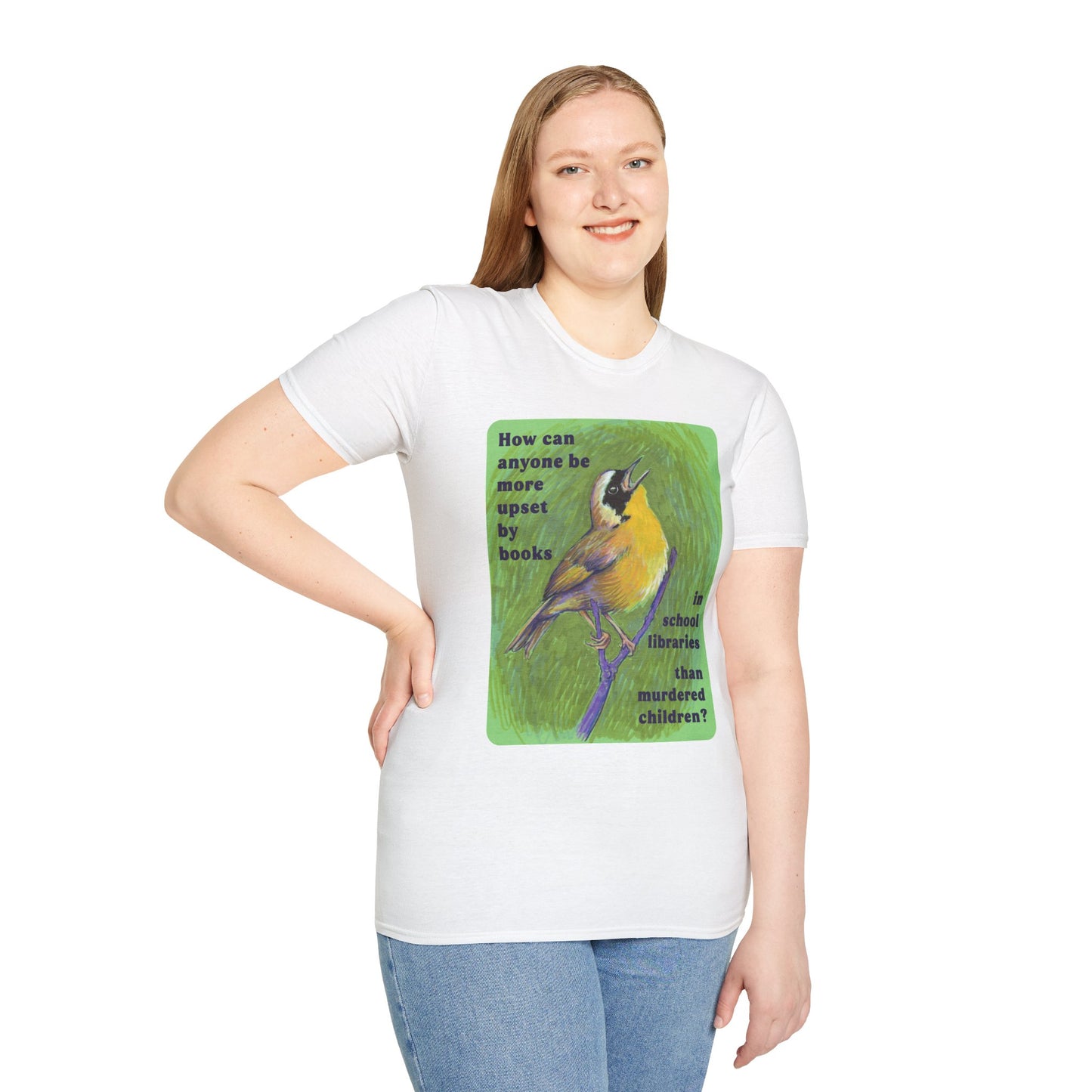 How can anyone be more upset by books in school libraries than murdered children: Feminist Shirt