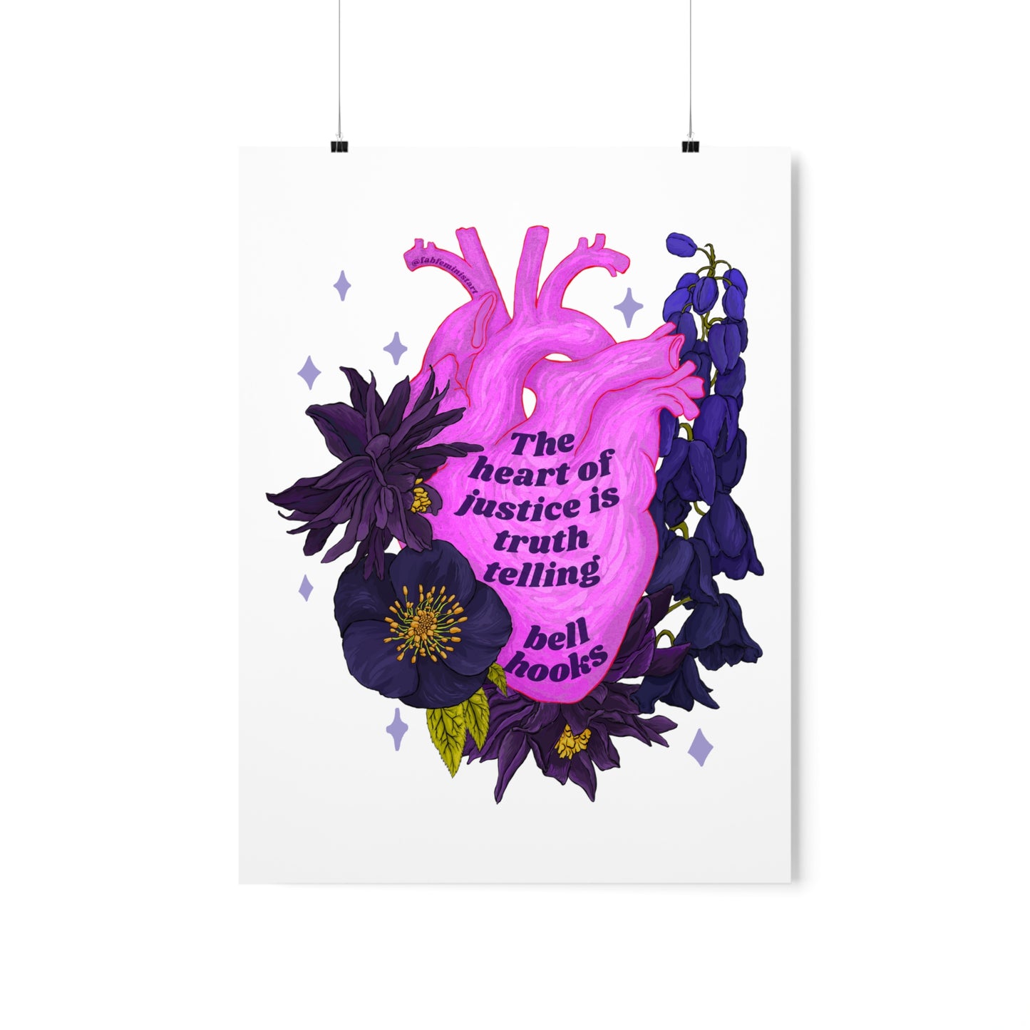 The Heart Of Justice Is Truth Telling, bell hooks: Feminist Art Print