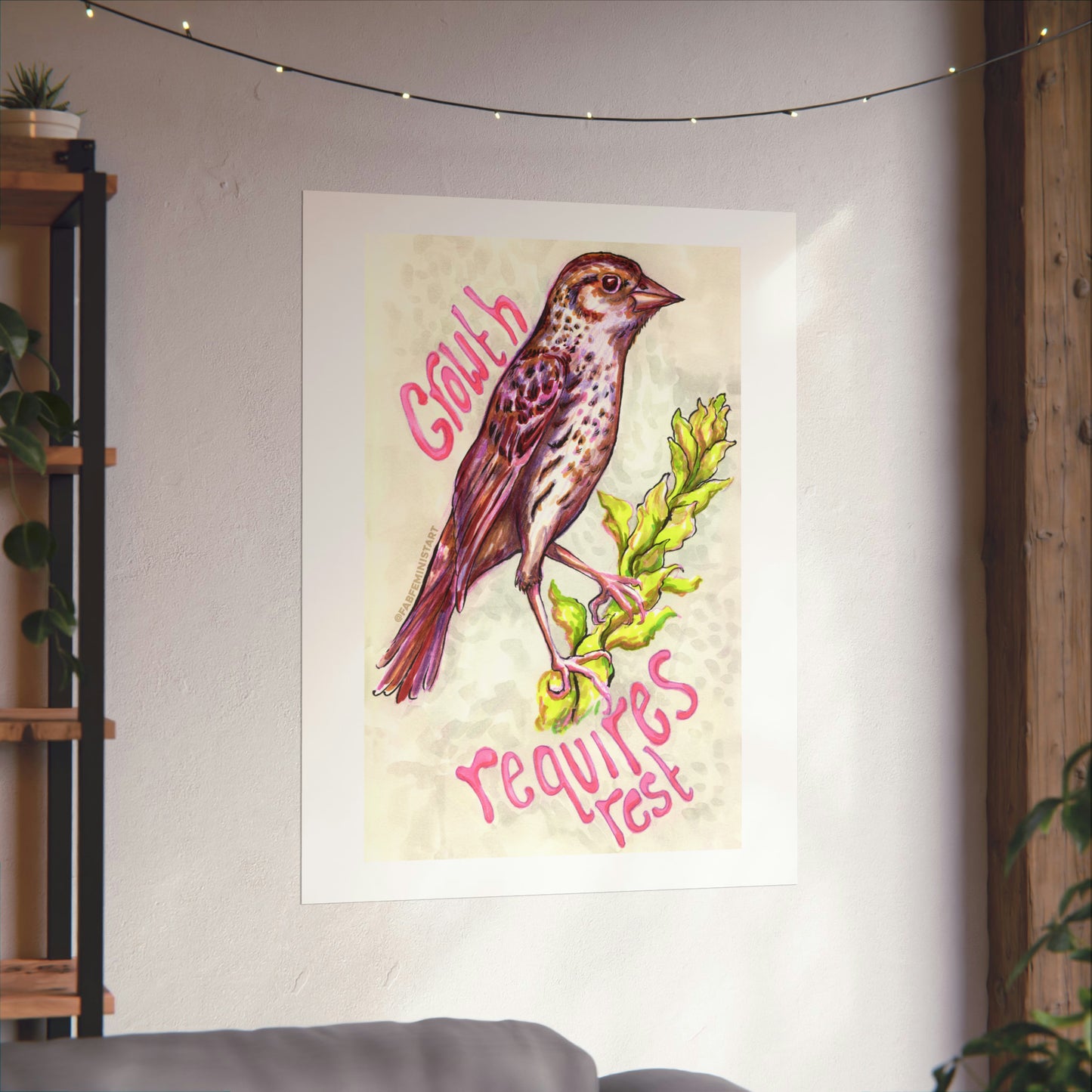 Growth Requires Rest: Mental Health Art Print