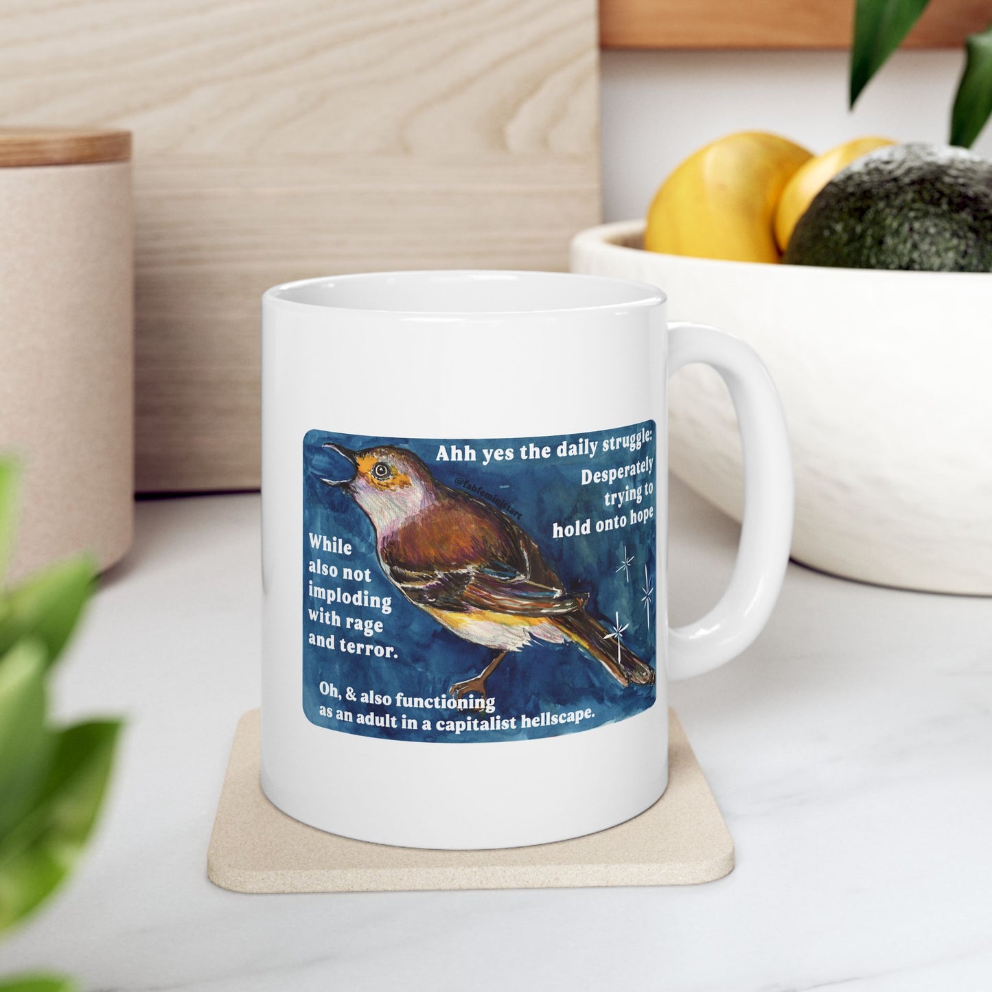 Ahh yes the daily struggle: Mental Health Mug