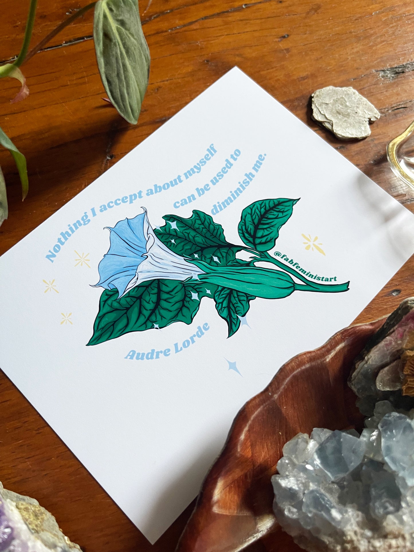 Nothing I Accept About Myself Can Be Used To Diminish Me, Audre Lorde: Feminist Art Print