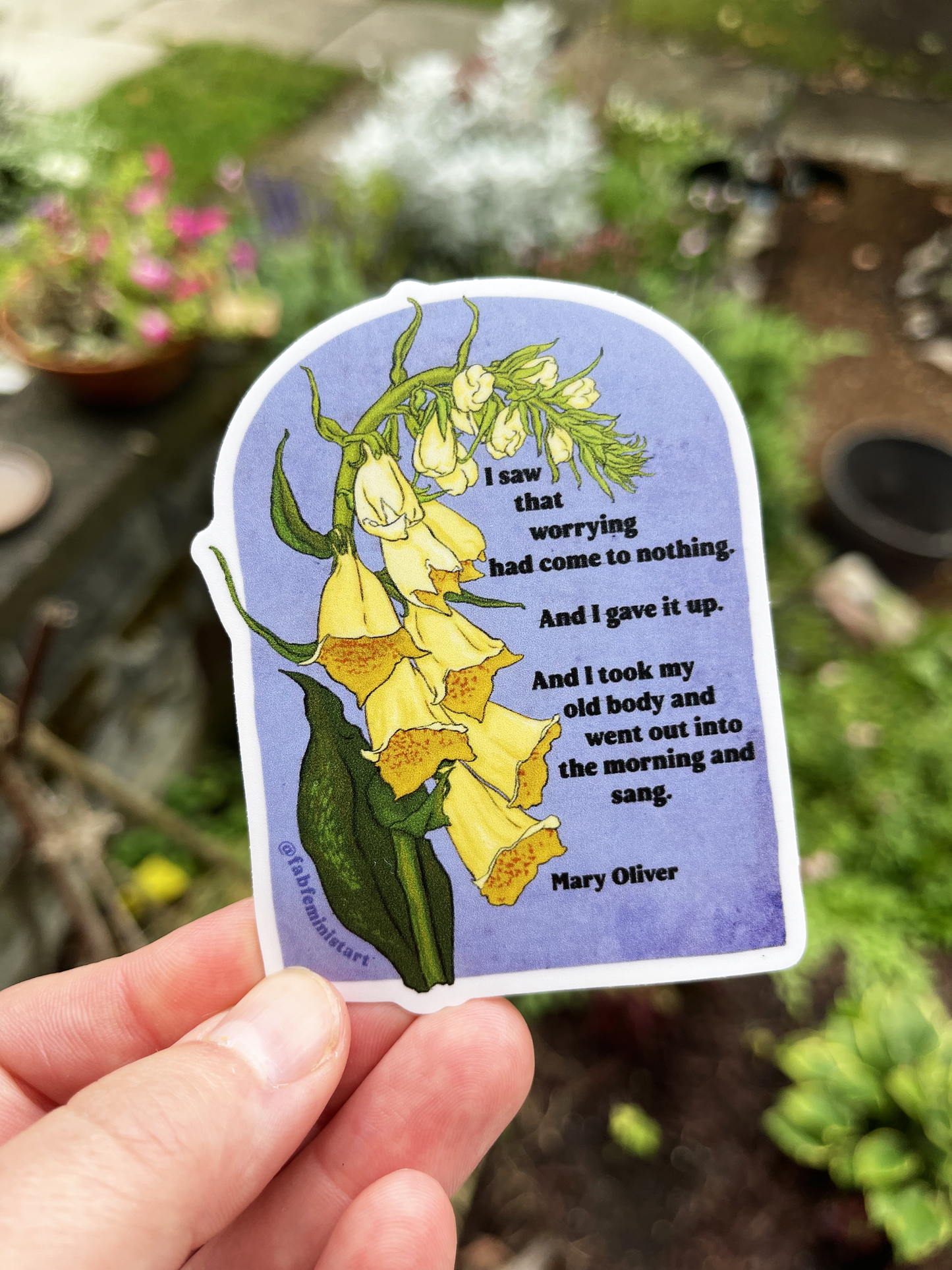 I saw that worrying had come to nothing, Mary Oliver: Feminist Sticker