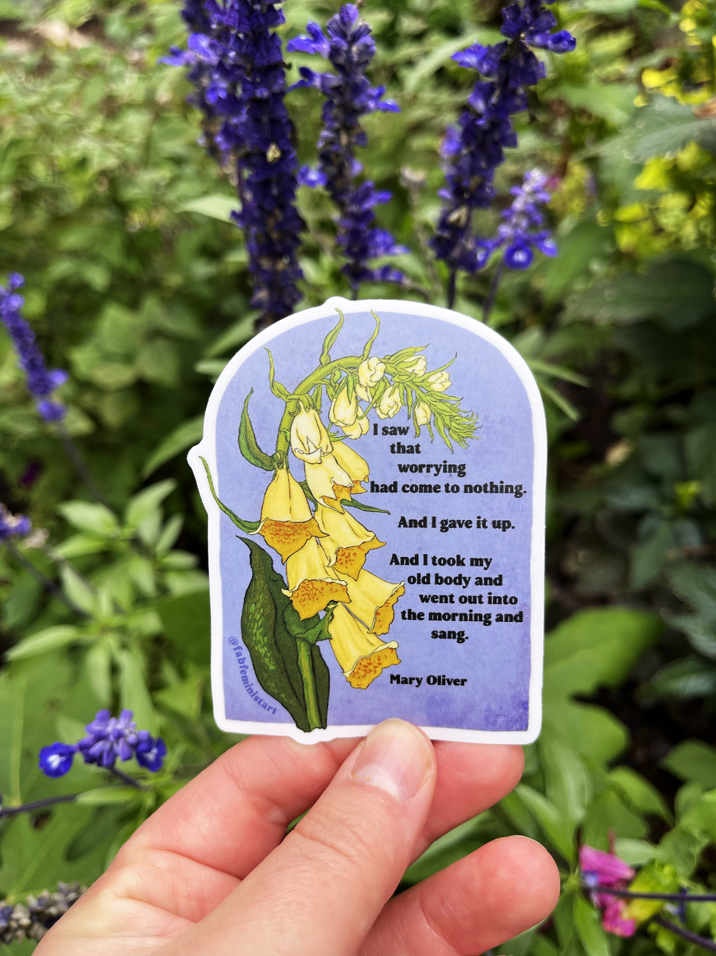 I saw that worrying had come to nothing, Mary Oliver: Feminist Sticker