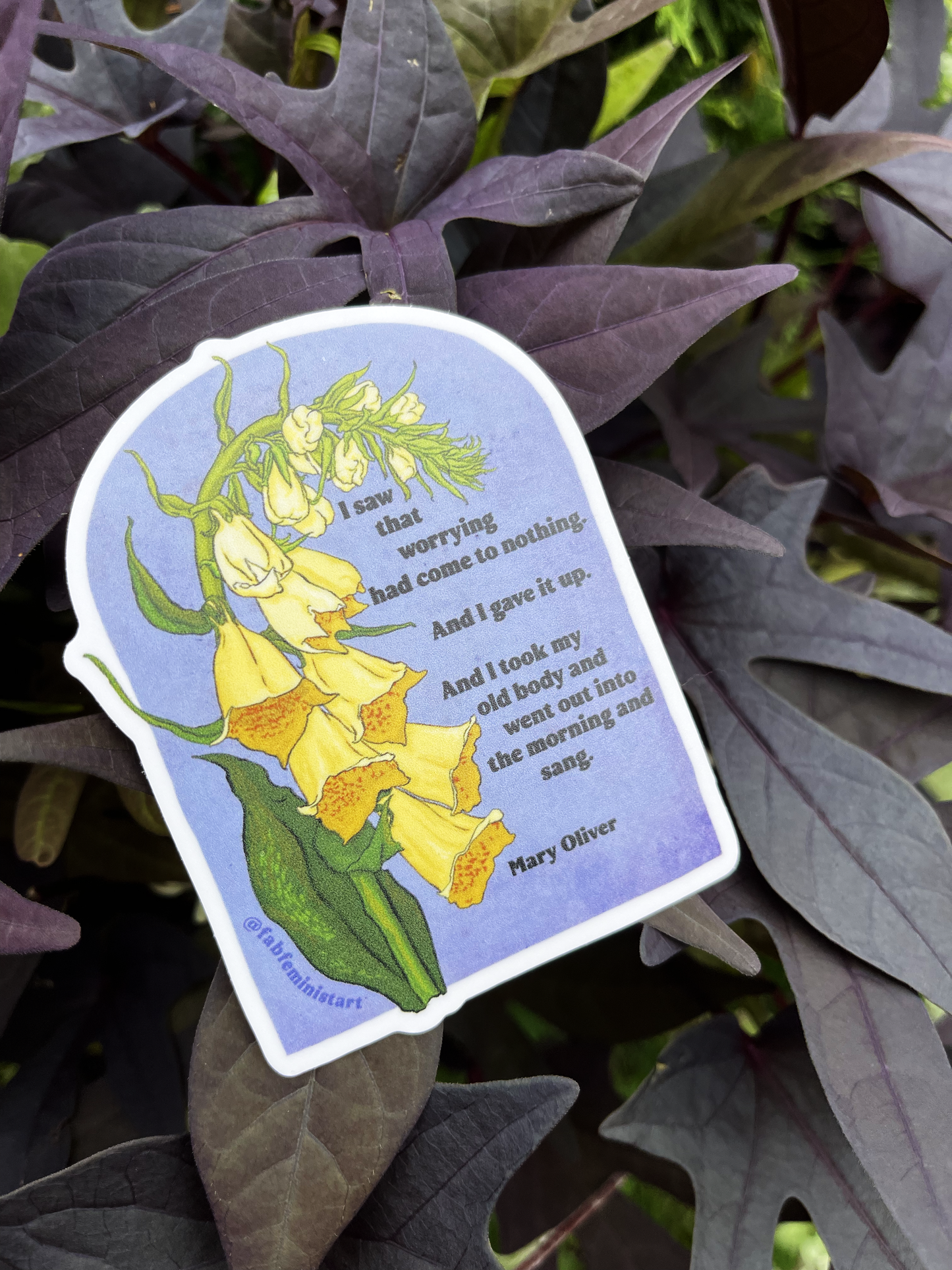 I saw that worrying had come to nothing, Mary Oliver: Feminist Sticker