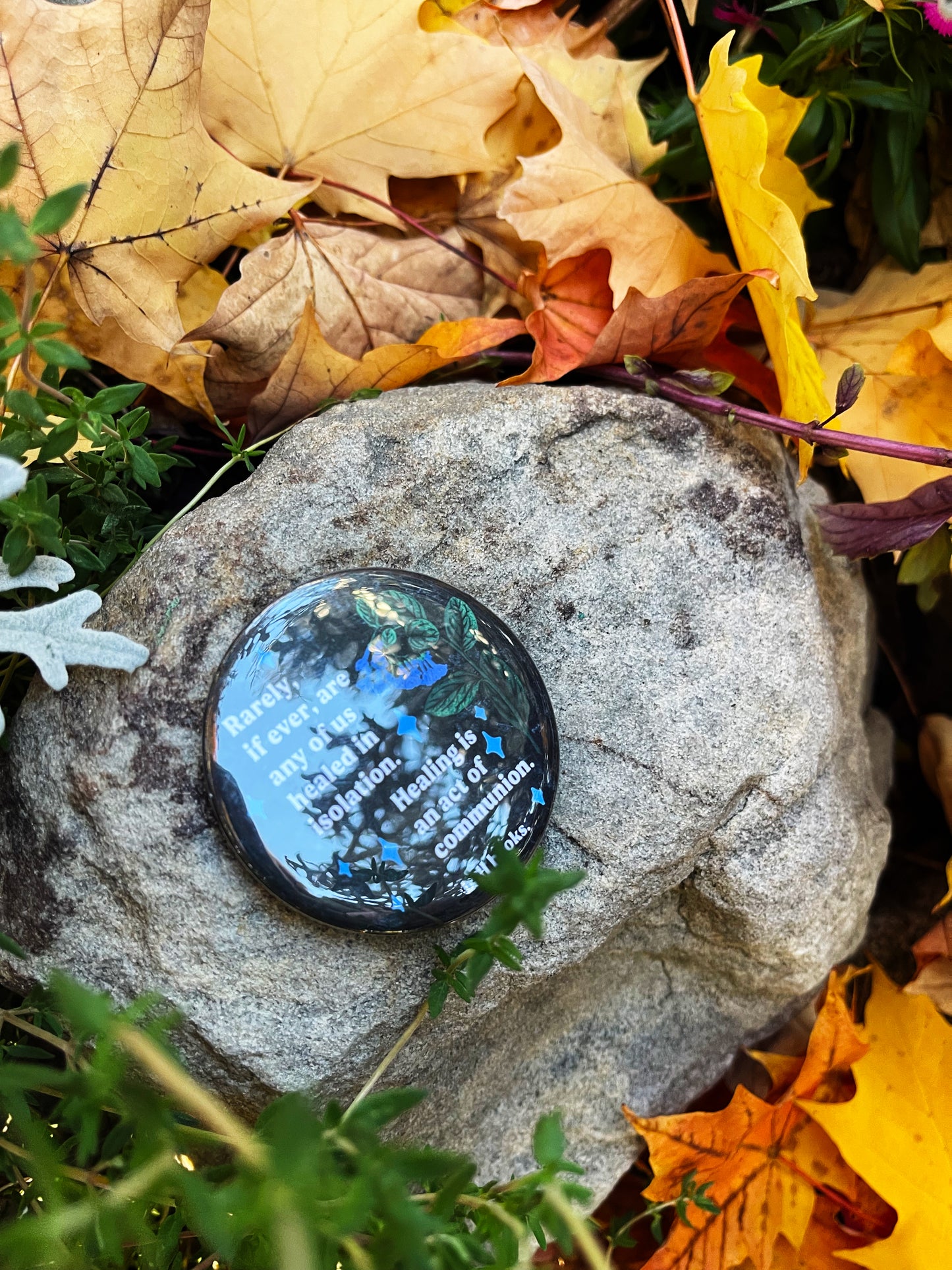 Rarely, if ever, are any of us healed in isolation Healing is an act of communion, bell hooks: feminist pinback button