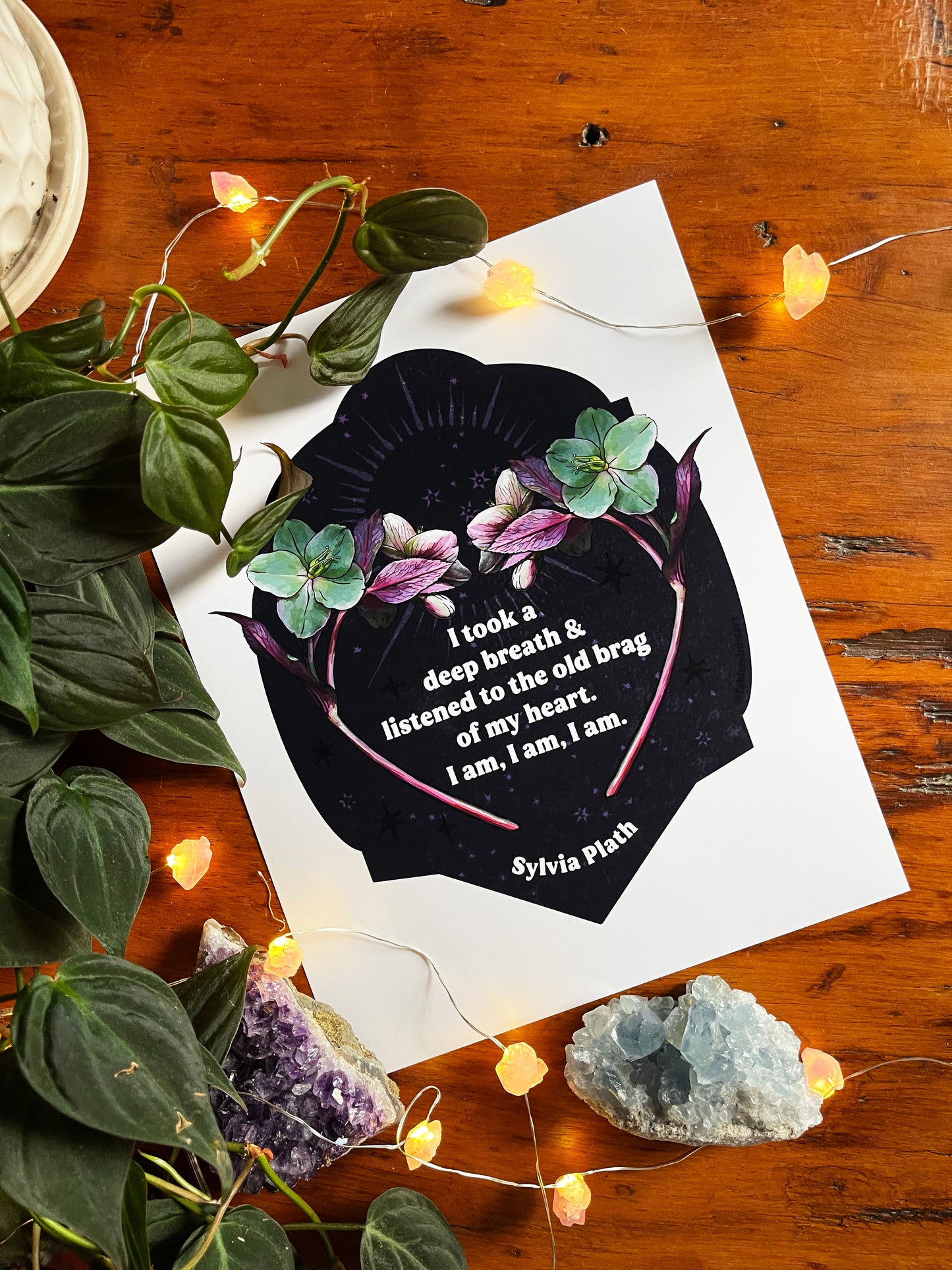 I took a deep breath and listened to the old brag of my heart I am I am I am, Sylvia Plath: Feminist Art Print