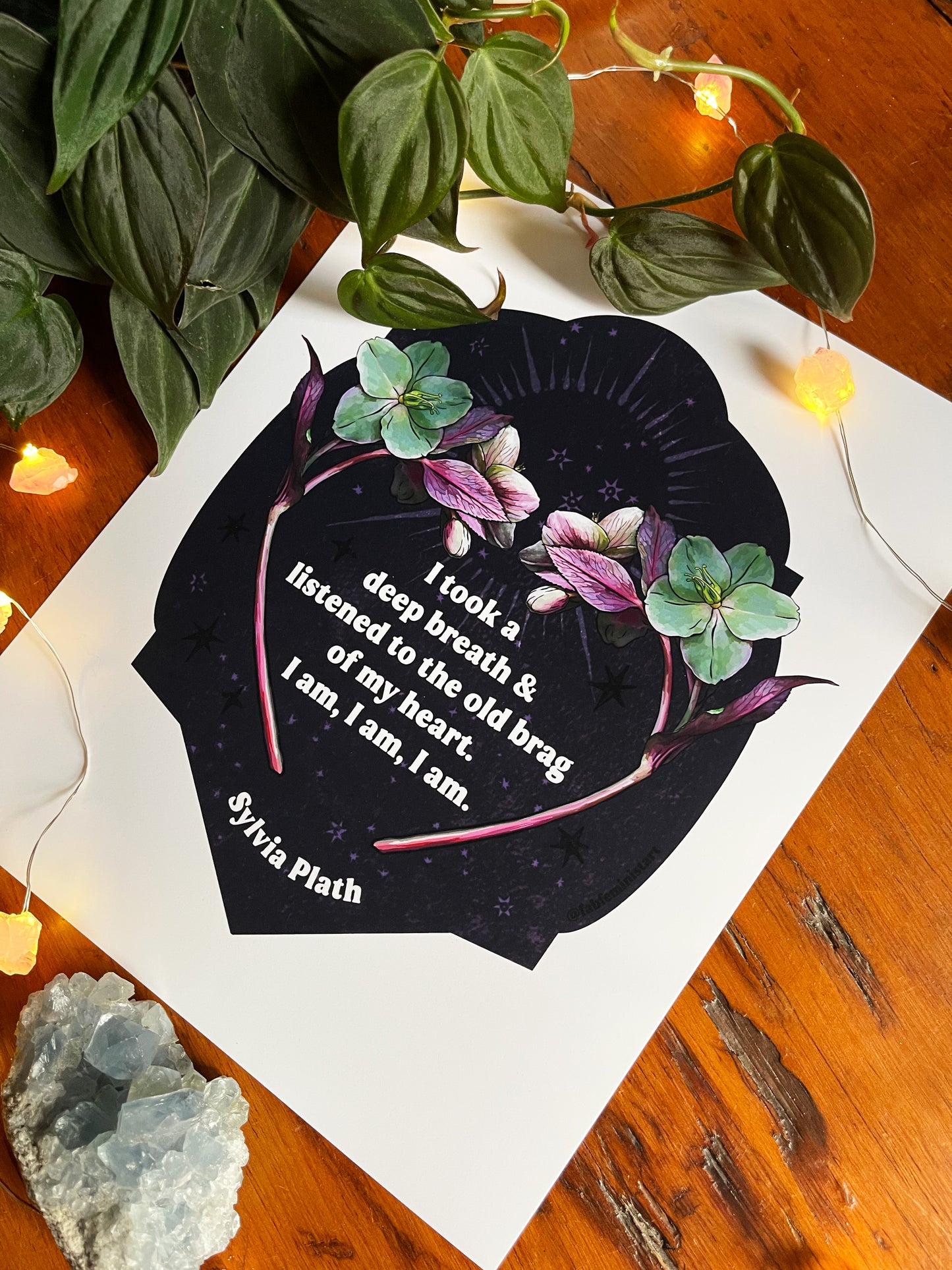 I took a deep breath and listened to the old brag of my heart I am I am I am, Sylvia Plath: Feminist Art Print