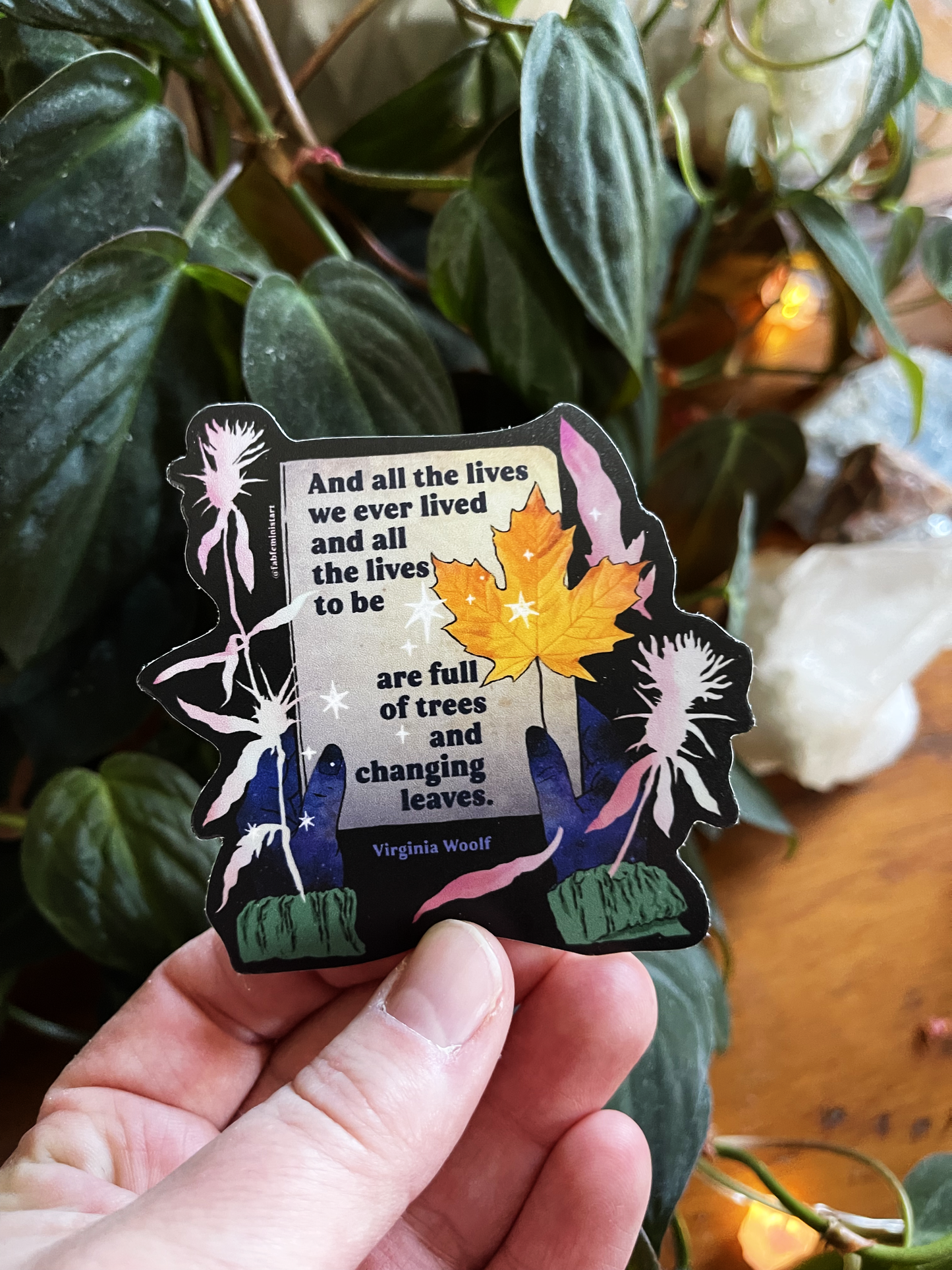 And all the lives we ever lived and all the lives to be are full of trees and changing leaves, Virginia Woolf: Feminist Sticker
