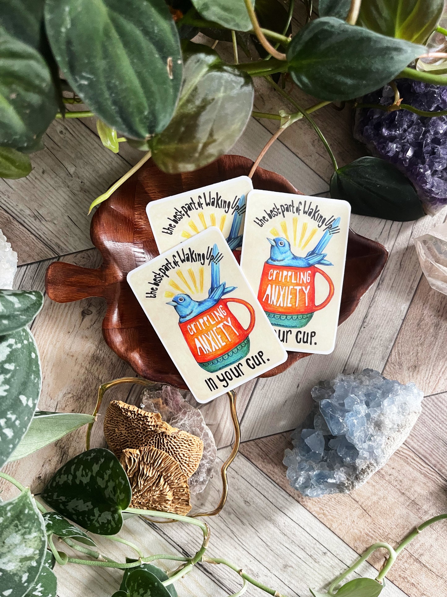 The Best Part Of Waking Up Crippling Anxiety In Your Cup: Mental Health Sticker