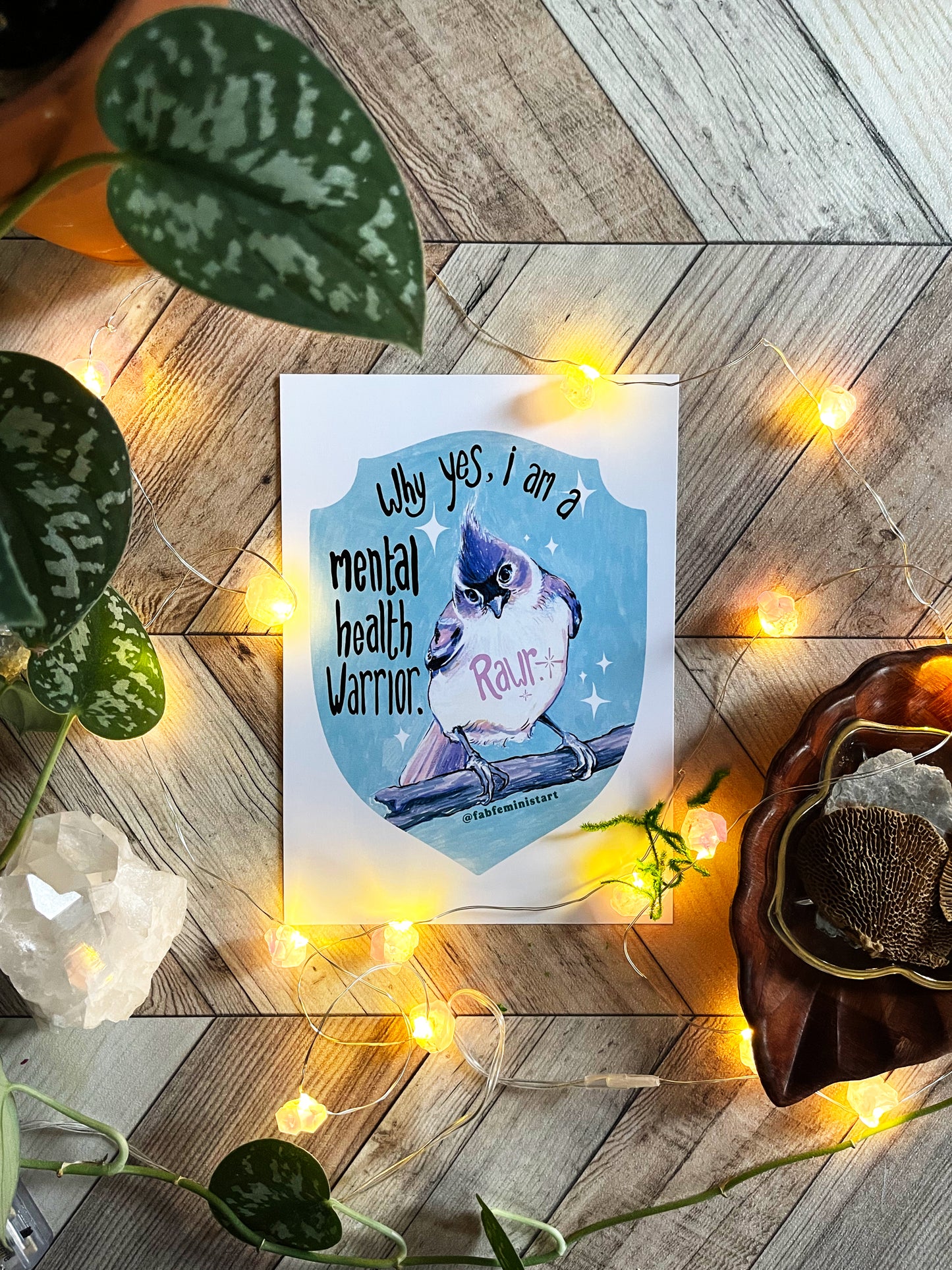 Why Yes I Am A Mental Health Warrior Rawr: Mental Health Print