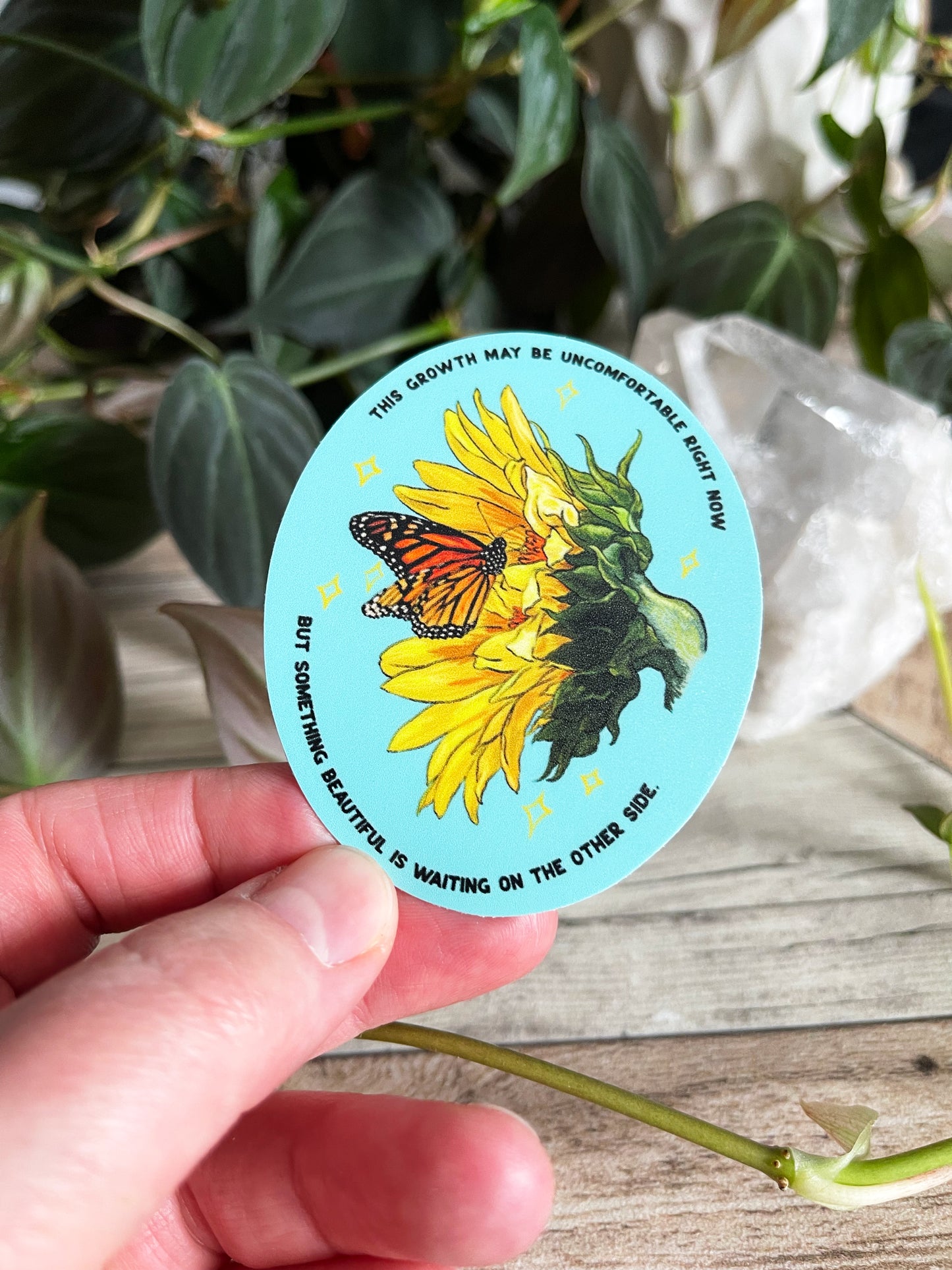 This growth may be uncomfortable right now, but something beautiful is waiting on the other side: Feminist Sticker