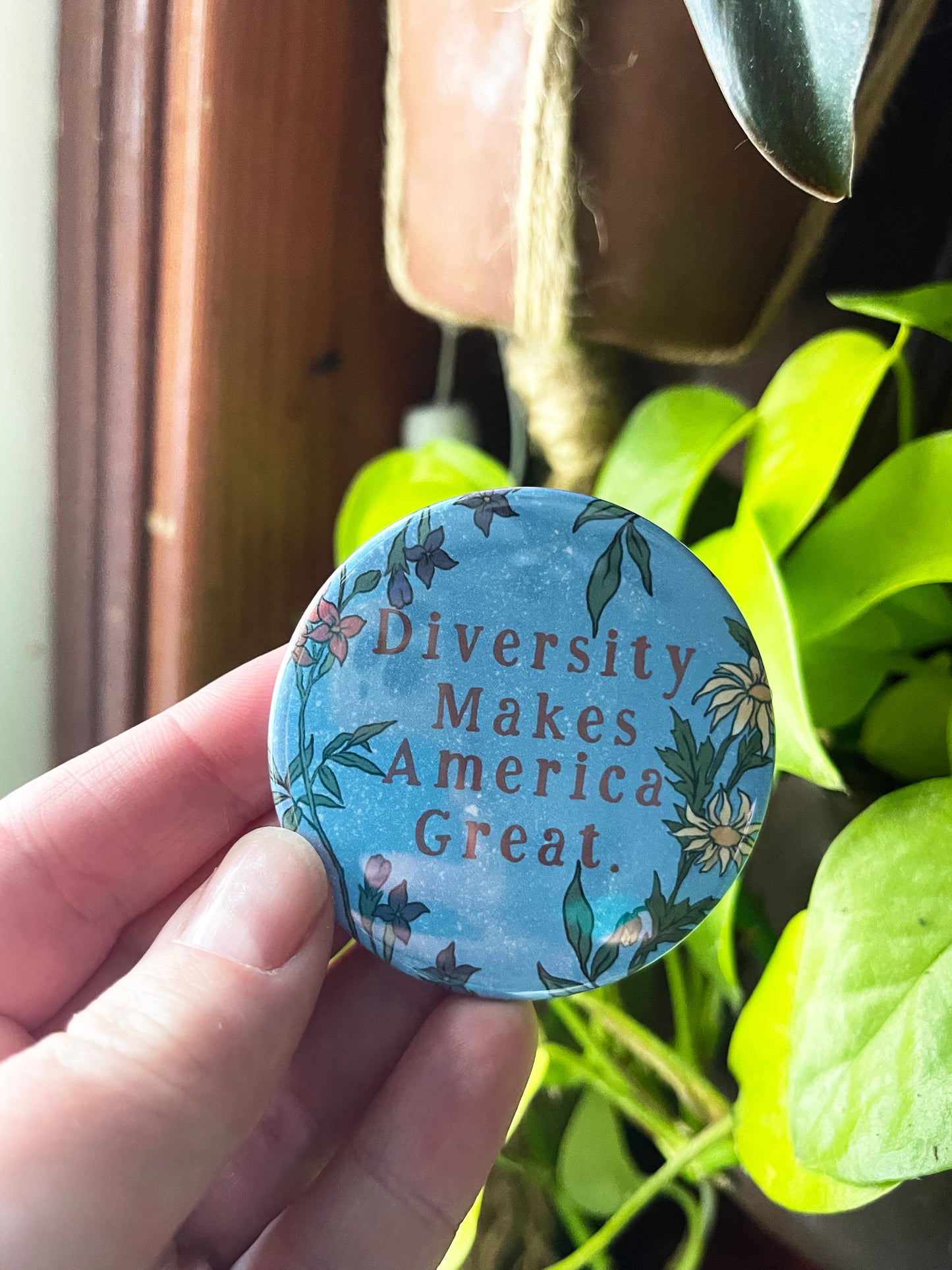 Diversity Makes America Great: Mental Health Pinback Button