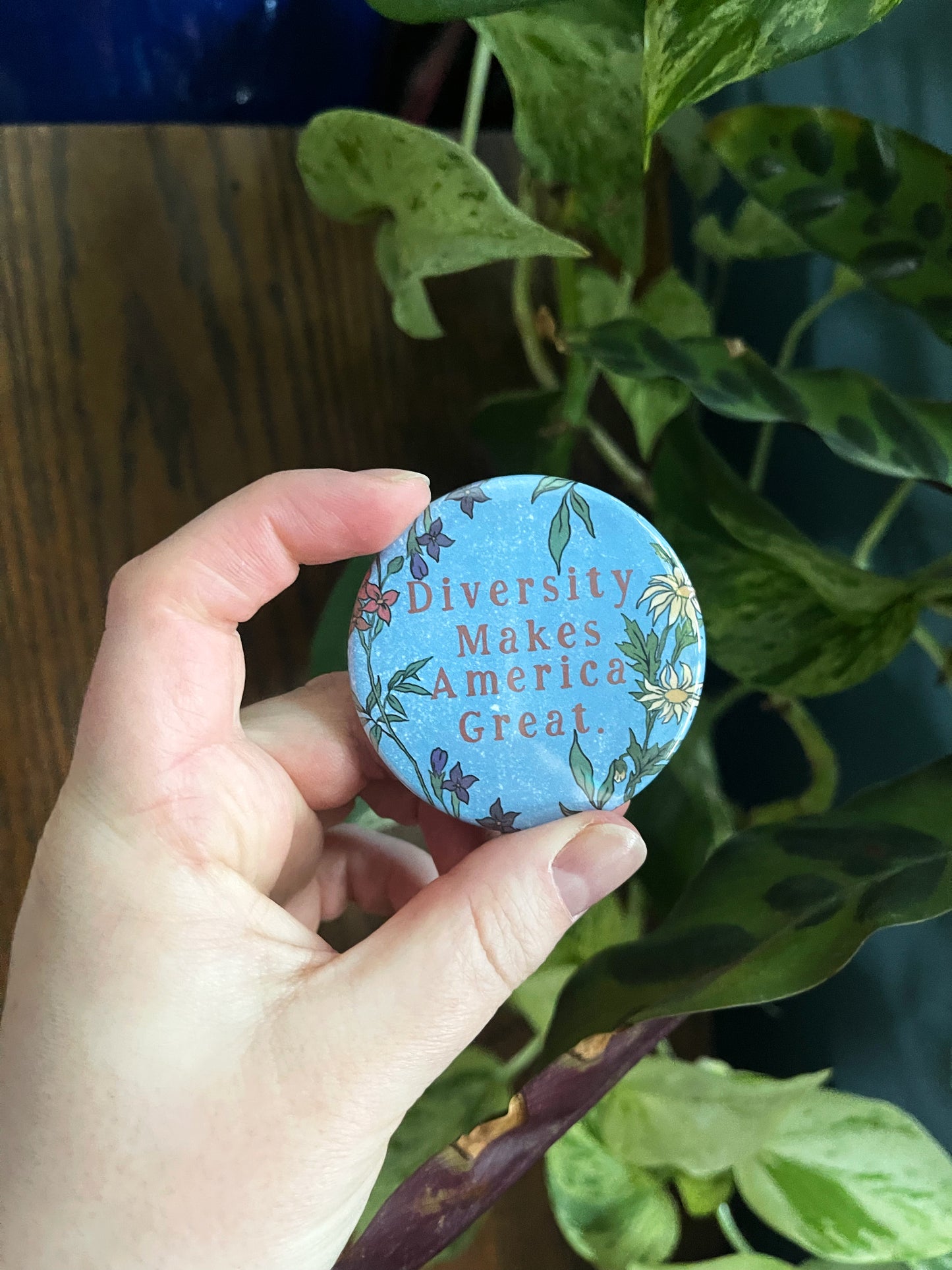 Diversity Makes America Great: Mental Health Pinback Button
