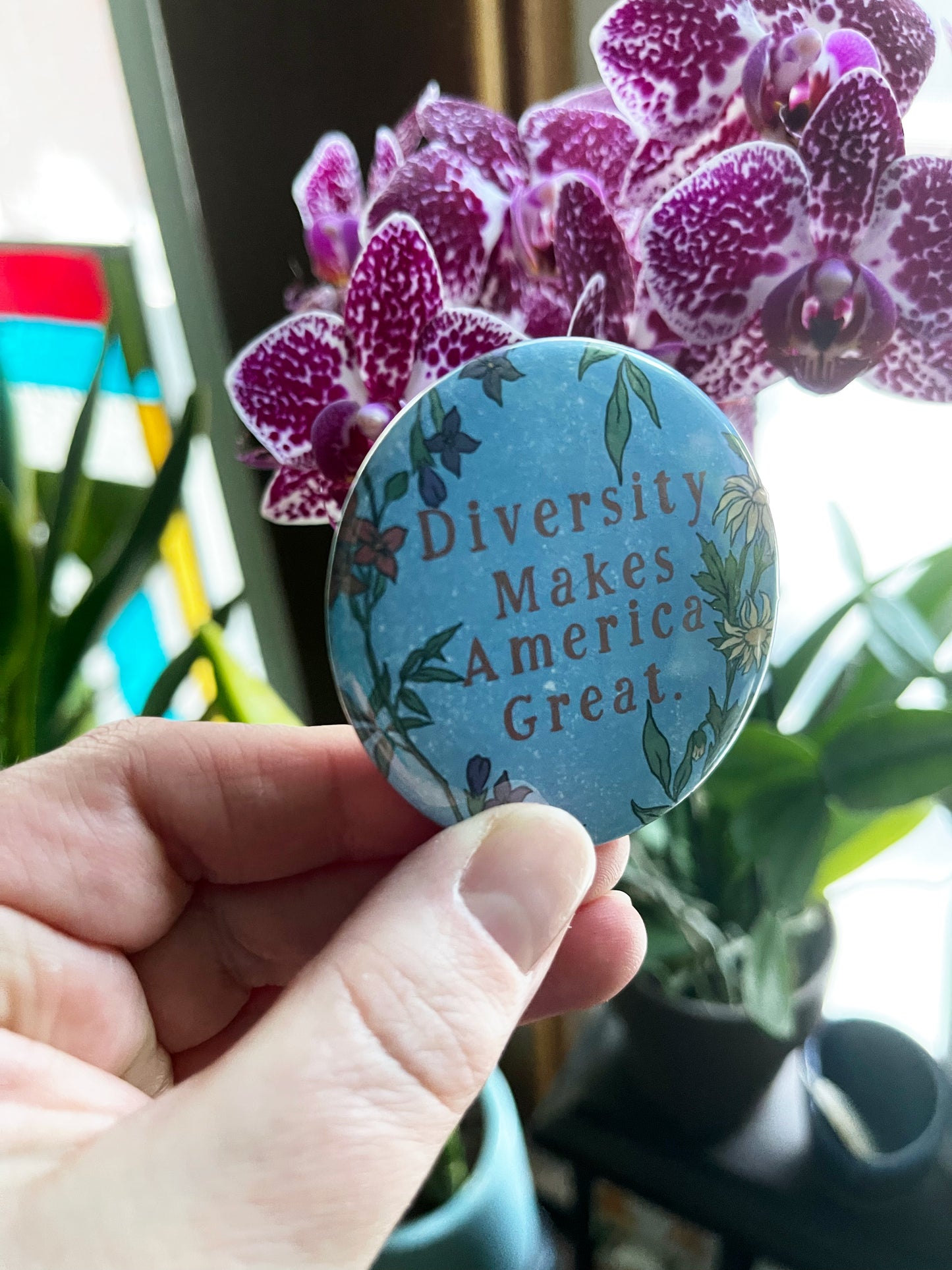 Diversity Makes America Great: Mental Health Pinback Button