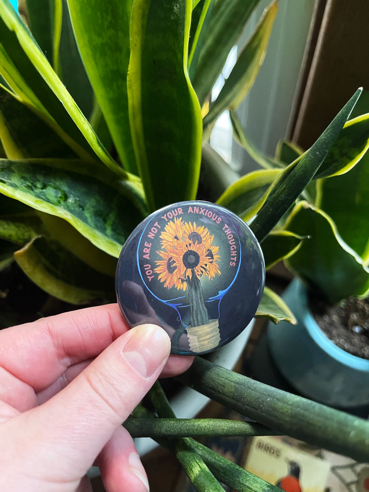 You Are Not Your Anxious Thoughts: Mental Health Pinback Button