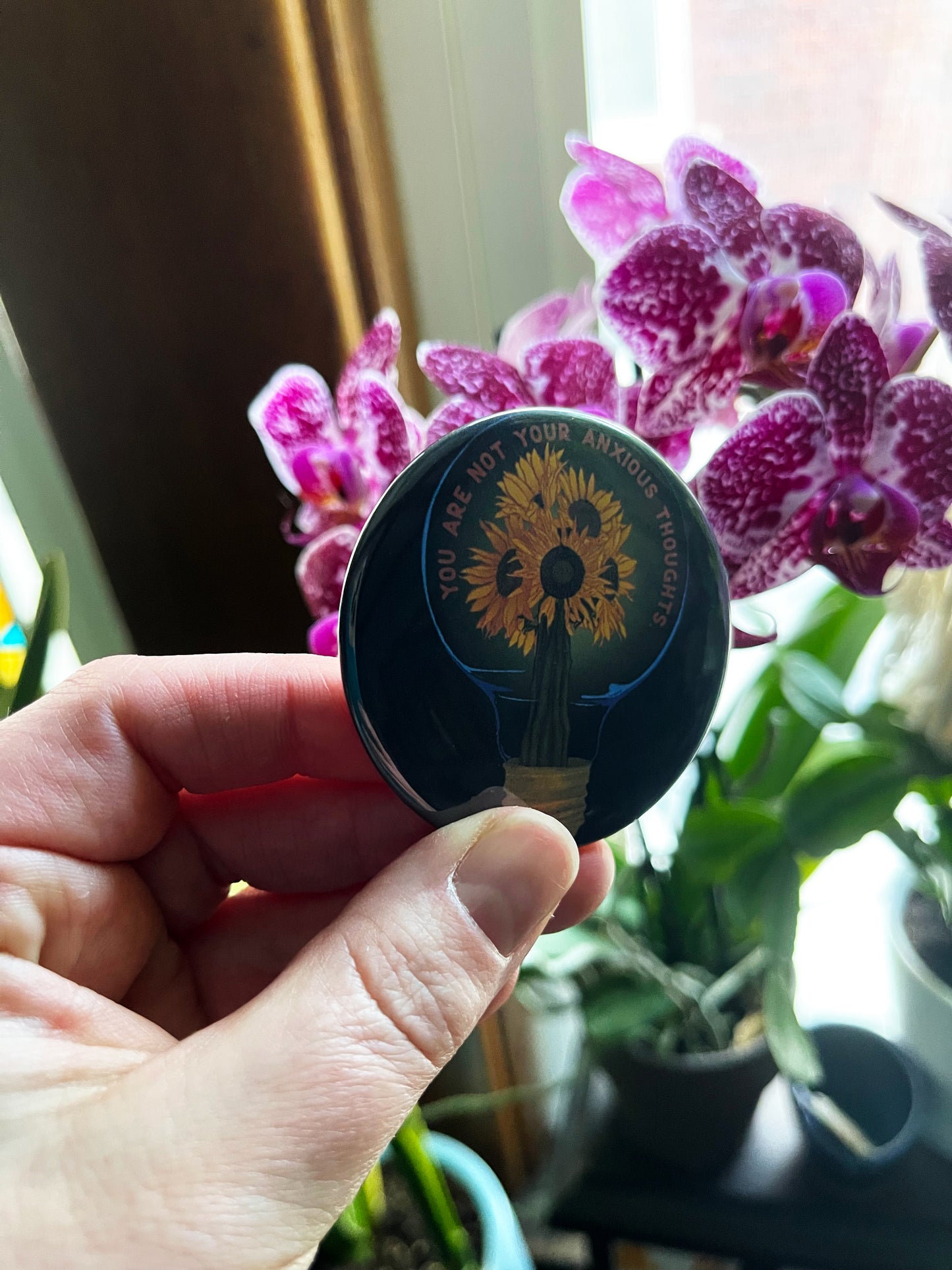 You Are Not Your Anxious Thoughts: Mental Health Pinback Button