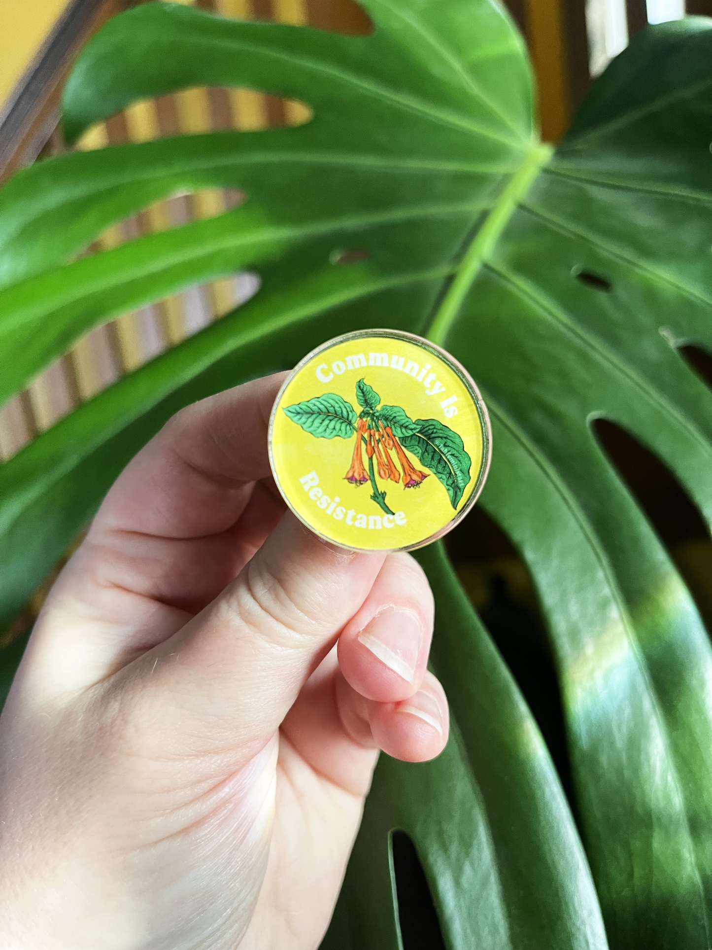 Community Is Resistance: Acrylic Lapel Pin