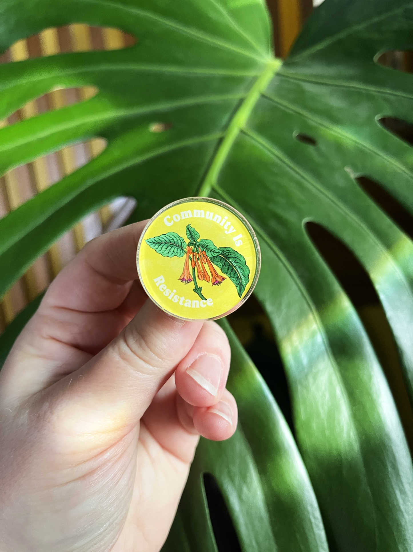 Community Is Resistance: Acrylic Lapel Pin