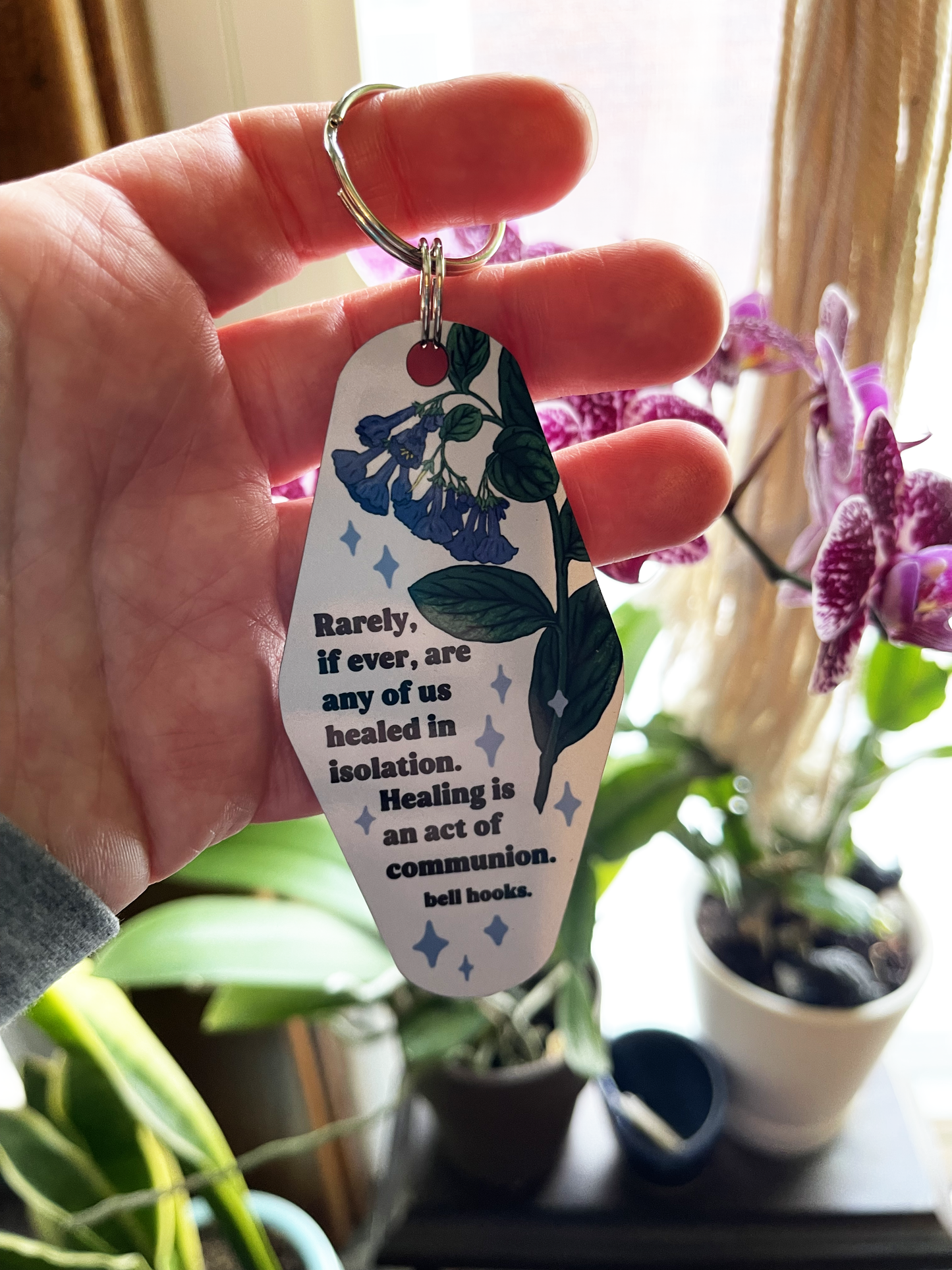 Rarely, if ever, are any of us healed in isolation. Healing is an act of communion, bell hooks: Feminist Keychain