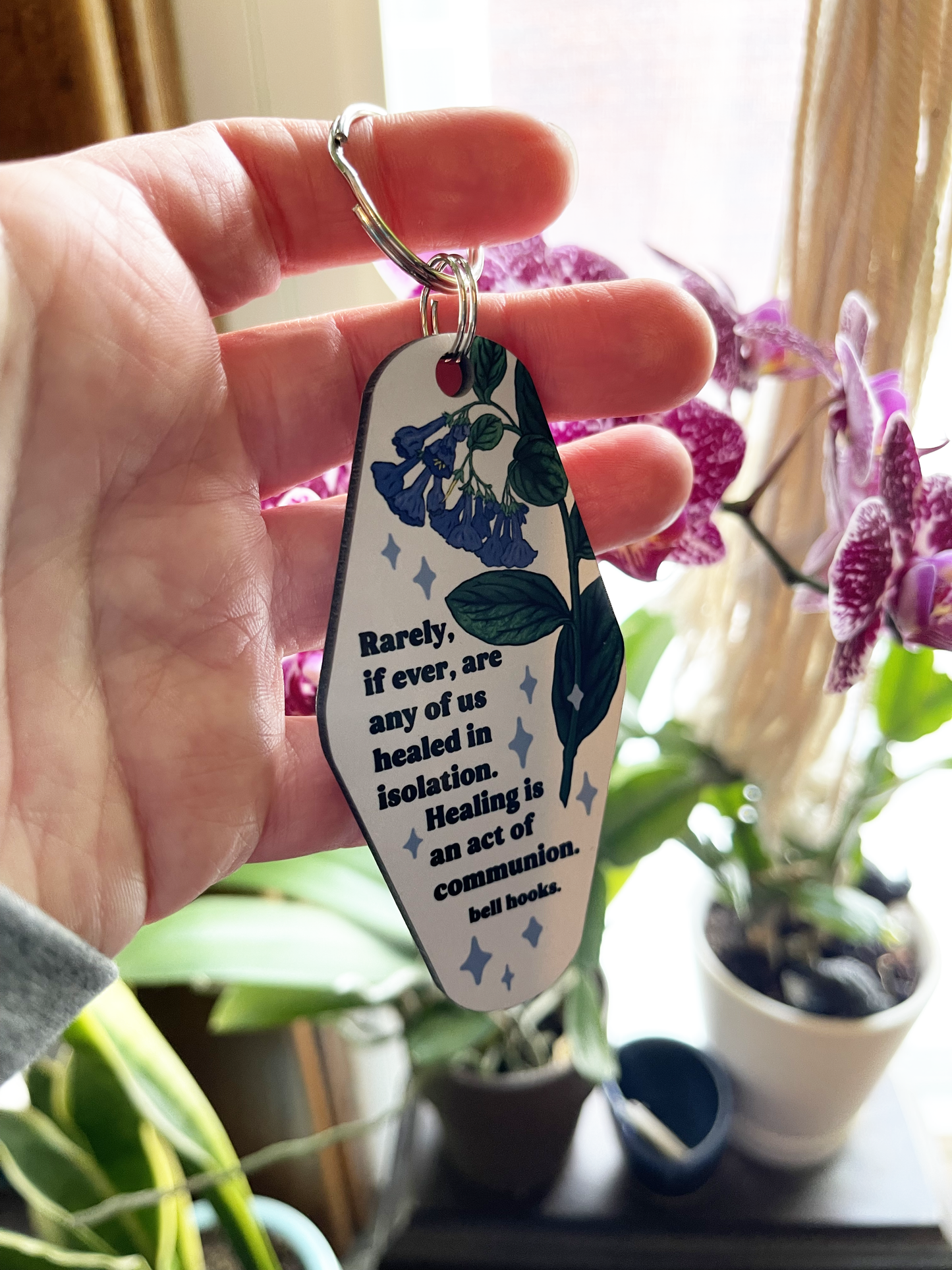 Rarely, if ever, are any of us healed in isolation. Healing is an act of communion, bell hooks: Feminist Keychain