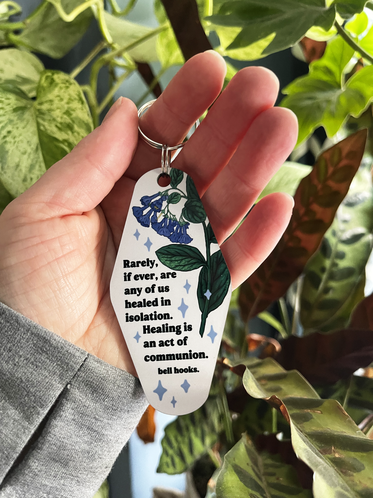 Rarely, if ever, are any of us healed in isolation. Healing is an act of communion, bell hooks: Feminist Keychain